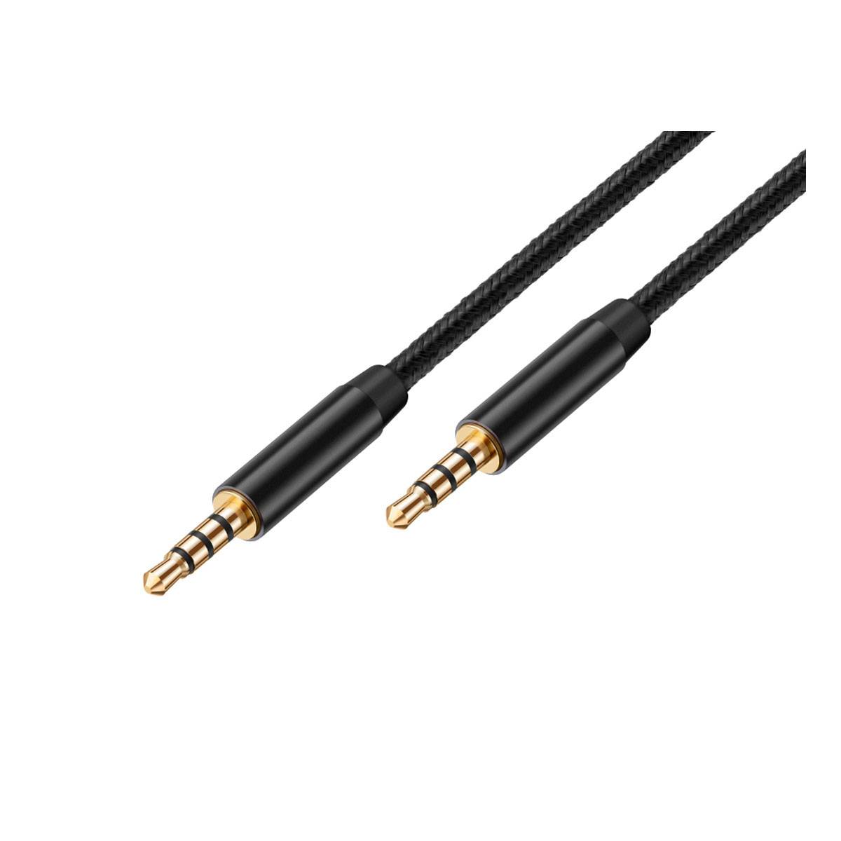 Câble Audio 3,5mm avec Connecteurs Plaqués Or en Nylon Tressé 5m-0