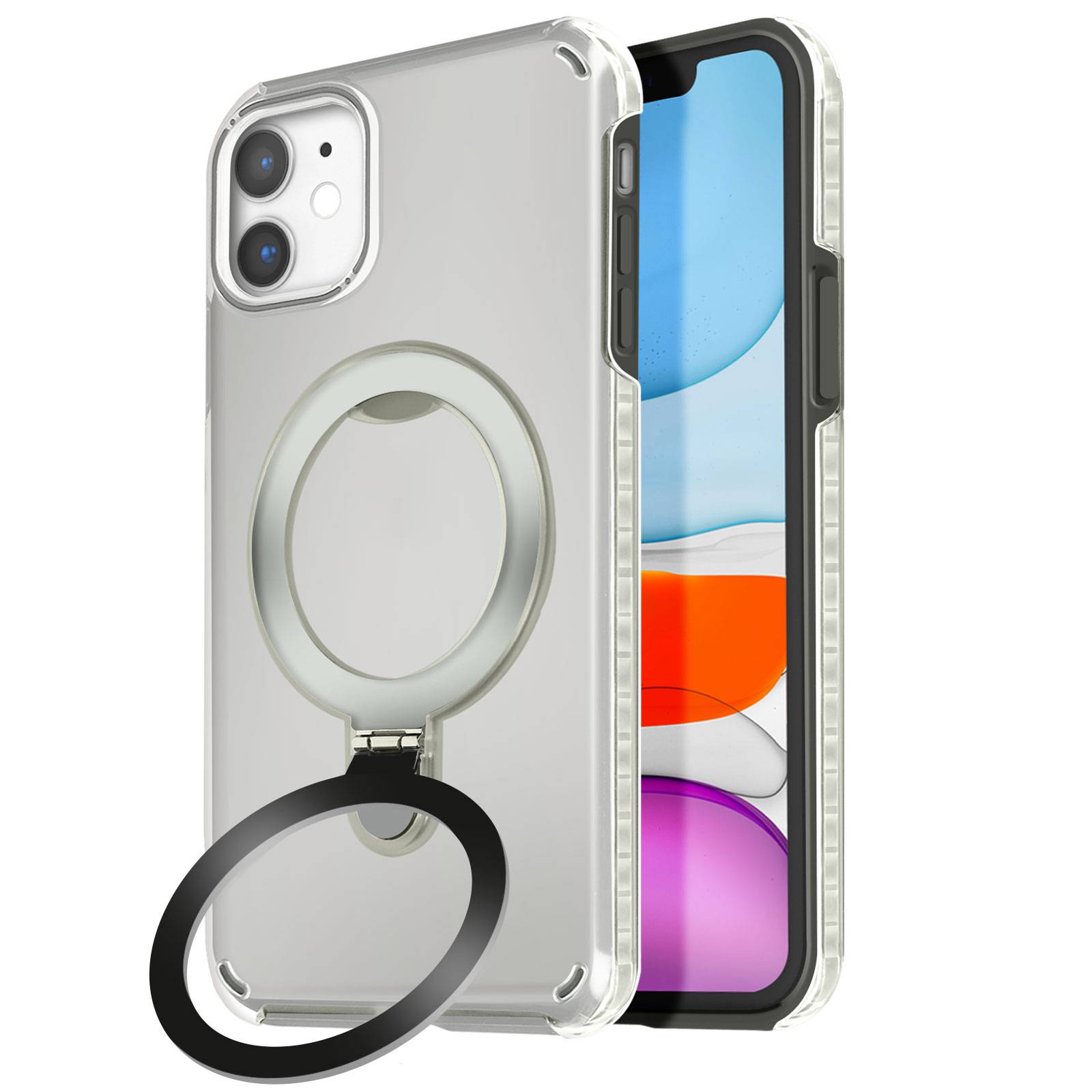 Coque MagSafe pour iPhone 11 Antichoc avec Support Pliable-0