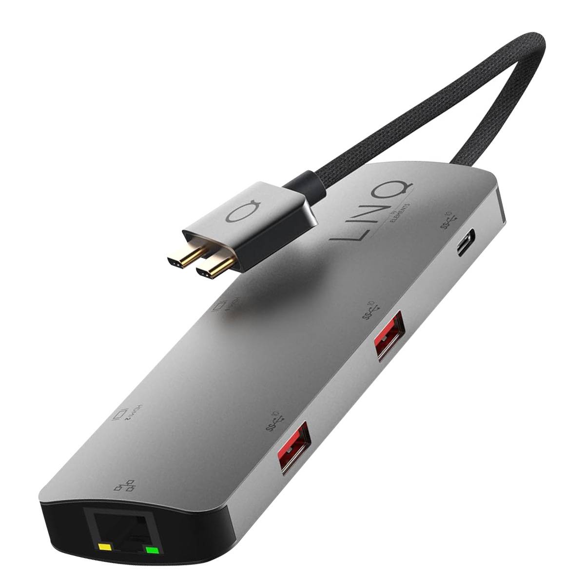 Hub 2 USB-C Multiports 7-en-2 PD 100W Ethernet Modèle D2 Pro MST-0