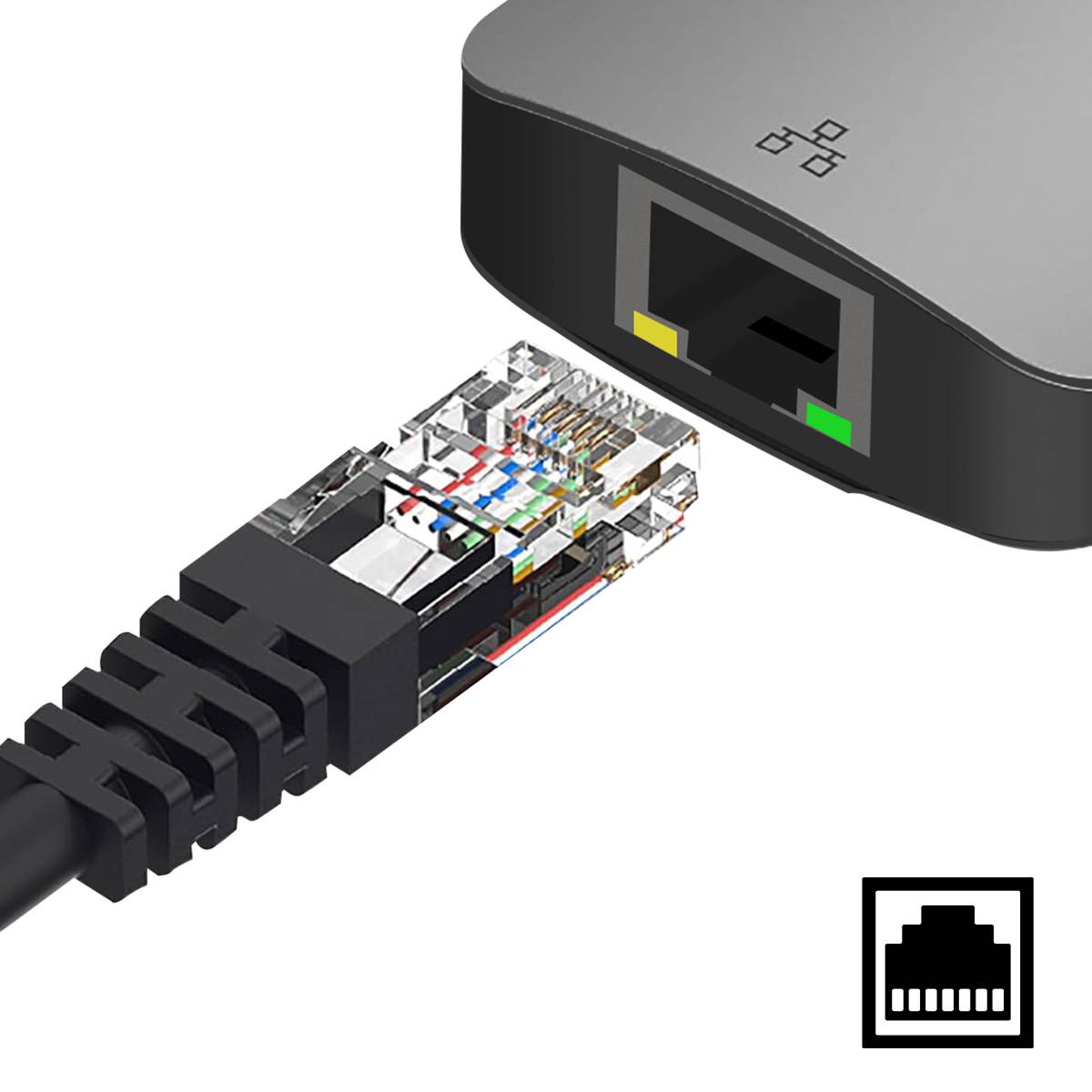 Hub 2 USB-C Multiports 7-en-2 PD 100W Ethernet Modèle D2 Pro MST-1
