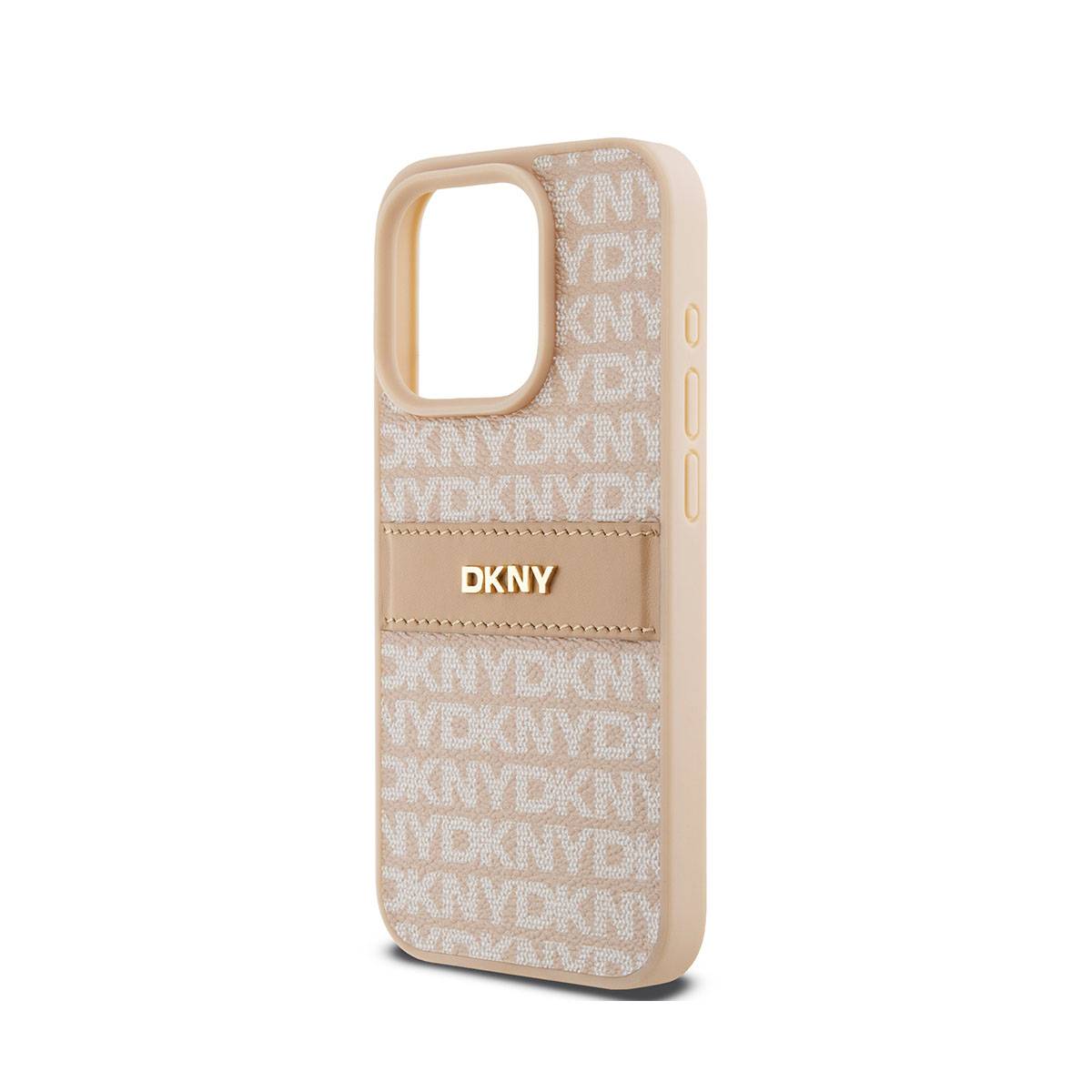 Coque pour iPhone 15 Pro Édition Repeat Pattern Tonal Stripe avec Logo Métallisé-3