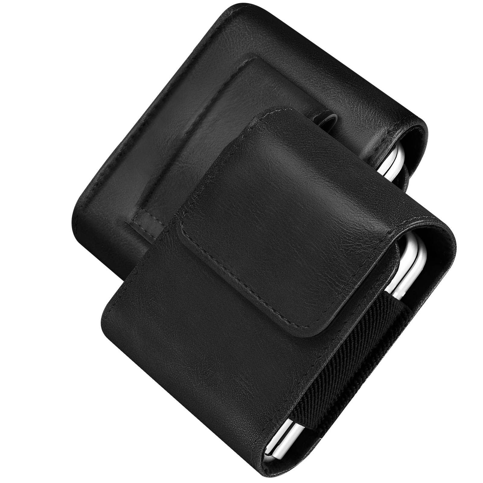 Étui Ceinture Universel pour Téléphone Pliable Cuir Fermeture Aimantée-4