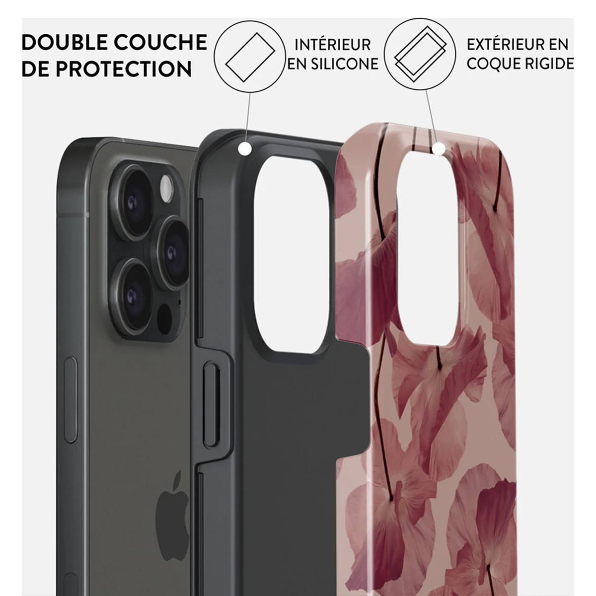 Coque pour iPhone 15 Pro Tough Antichocs Modèle Tender Kiss-2