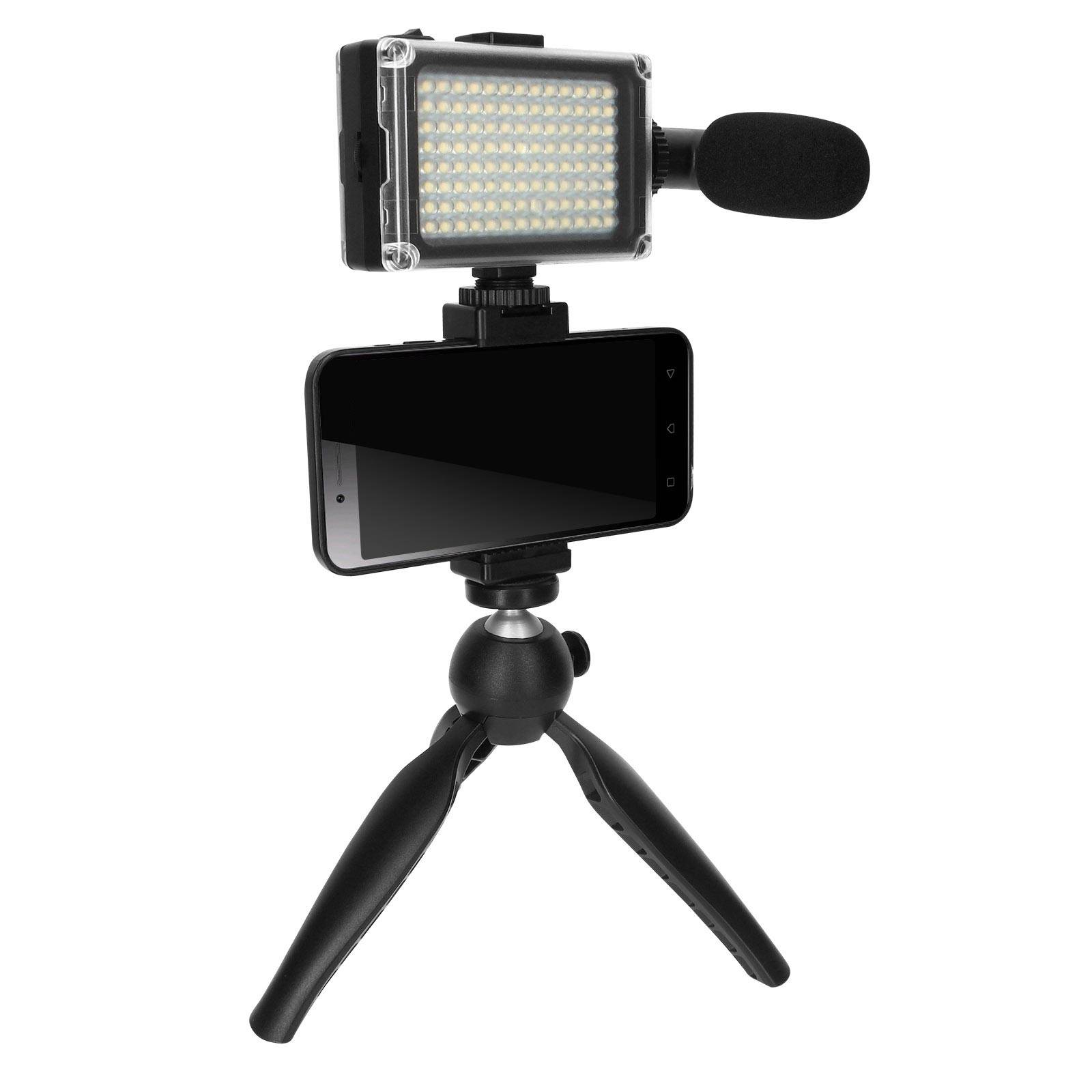 Pack Vlog avec Trépied Pliable, Micro, Projecteur LED-0