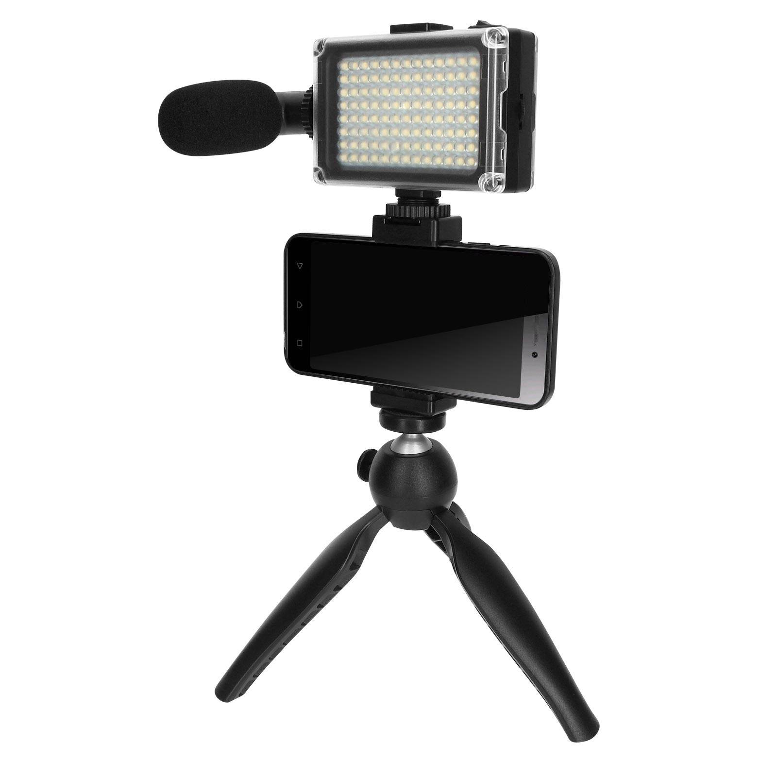Pack Vlog avec Trépied Pliable, Micro, Projecteur LED-1