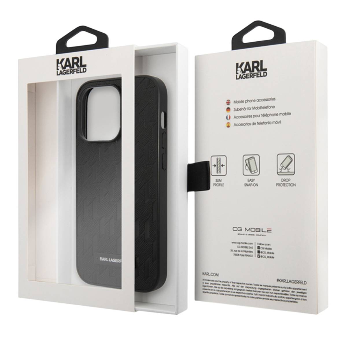 Coque pour Apple iPhone 14 Pro PU Saffiano Monogram-4