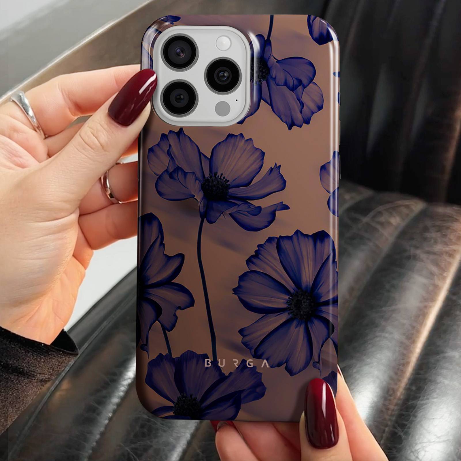 Coque MagSafe pour iPhone 15 Pro Élégante Motif Velvet Night-4