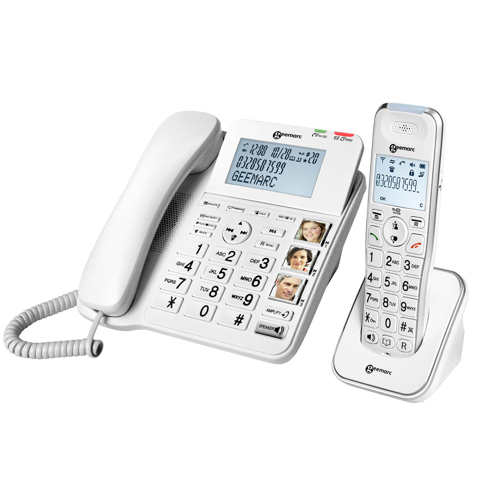 Téléphone Fixe Senior Amplifié + Combiné Additionnel Répondeur-2