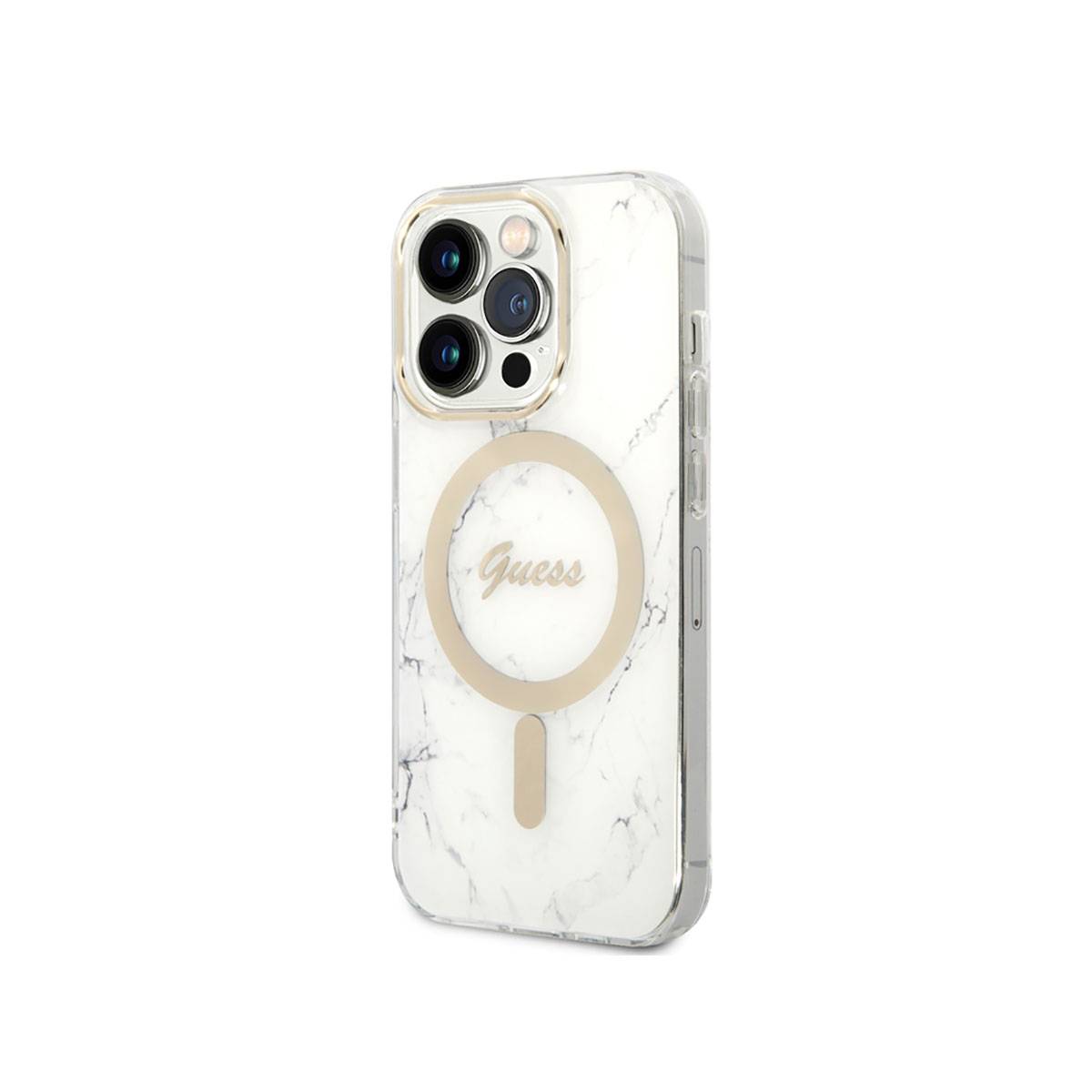 Bundle Coque pour iPhone 14 Pro Max Motif Marbré et Chargeur Sans Fil Qi Magsafe-1
