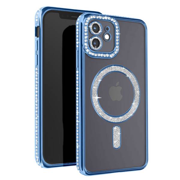 Coque Diamant pour iPhone 12 Protection MagSafe Contour Strass
