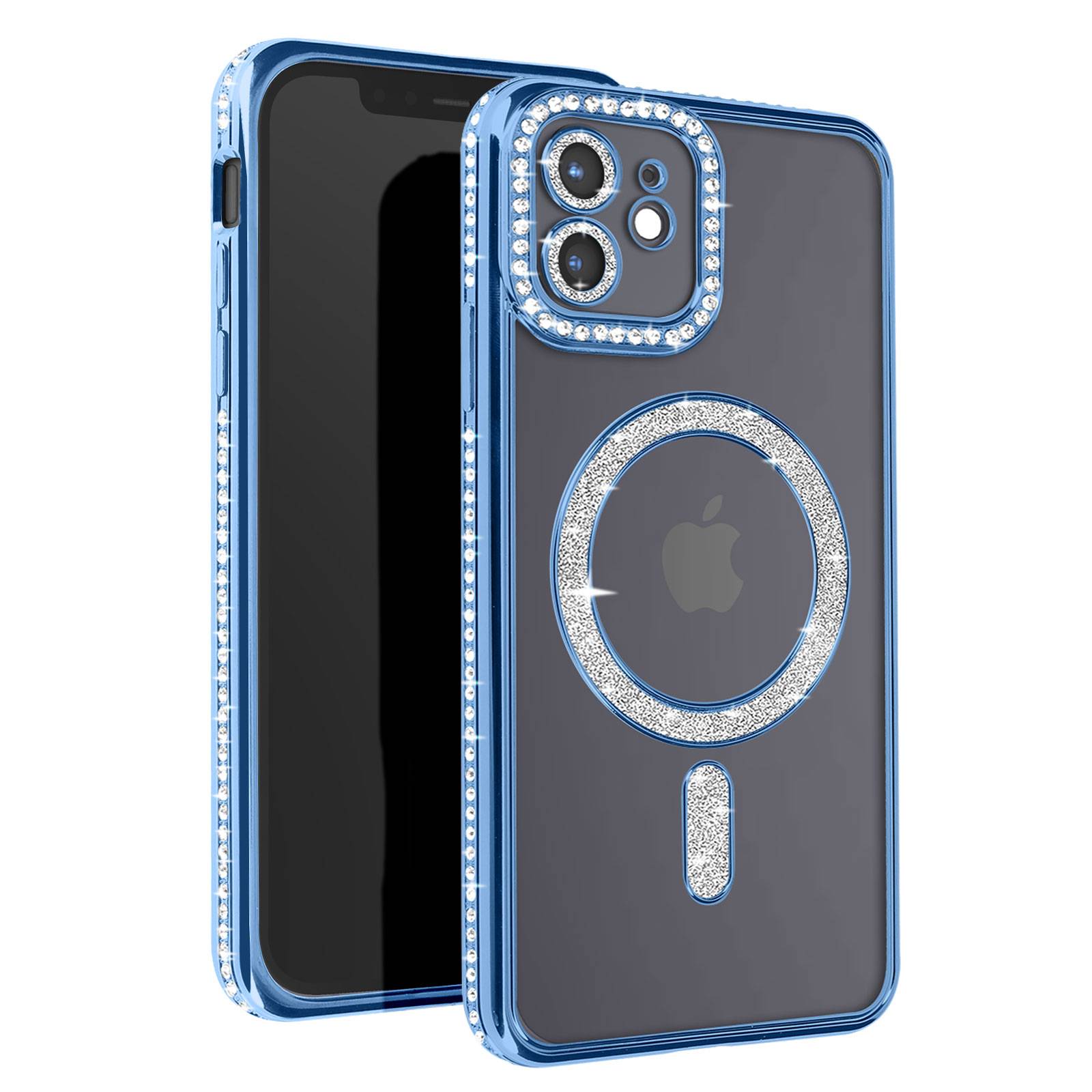 Coque Diamant pour iPhone 12 Protection MagSafe Contour Strass-0