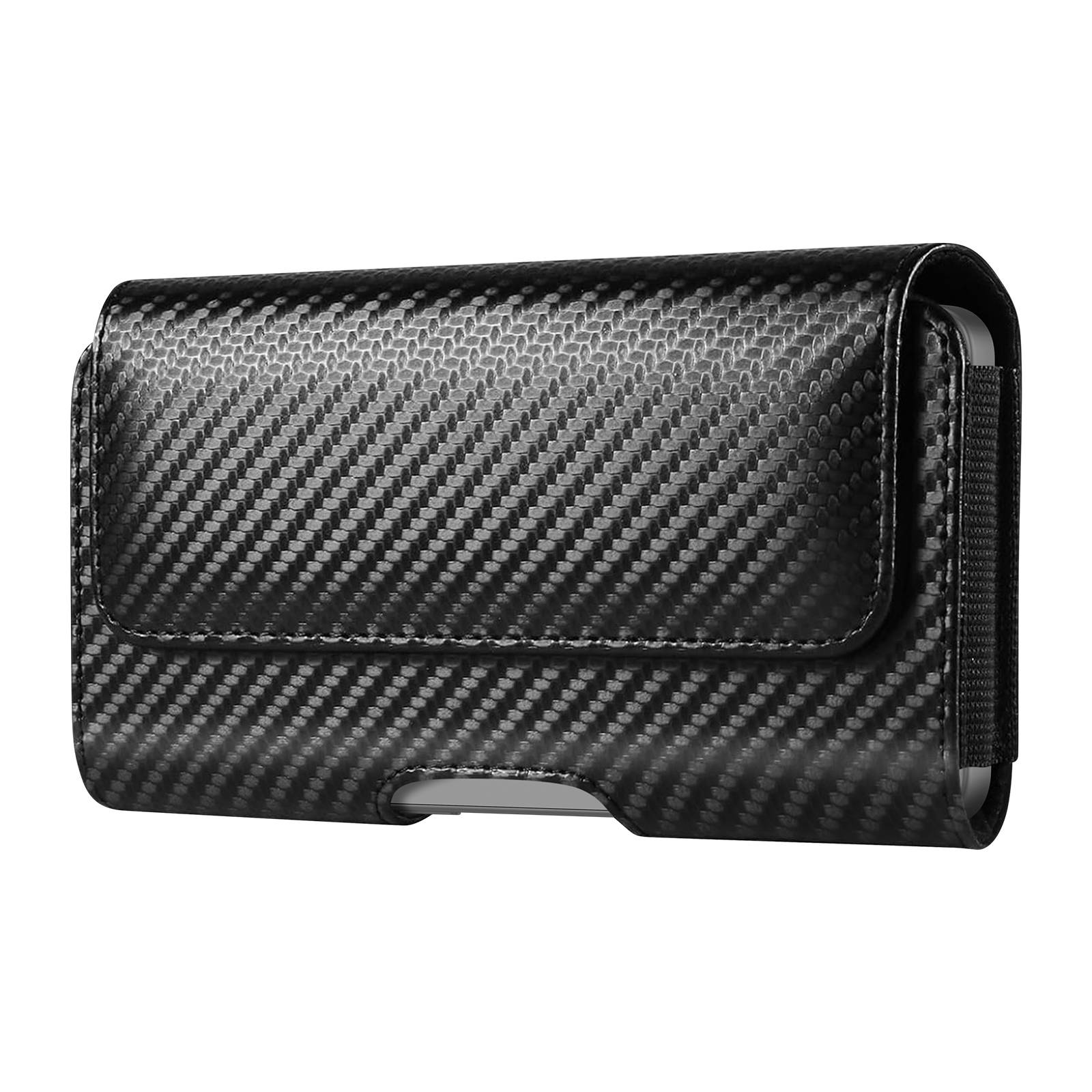 Étui Ceinture Carbone pour Téléphone 6.7 pouces avec Clip Rotatif-0