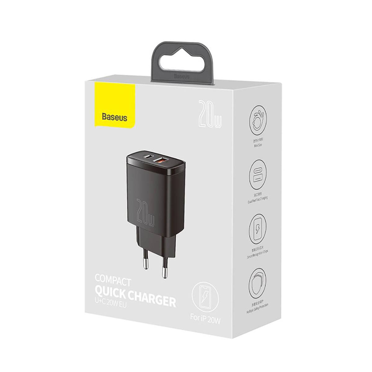 Chargeur Secteur Double Sortie USB-A/USB-C 20W Compact-1