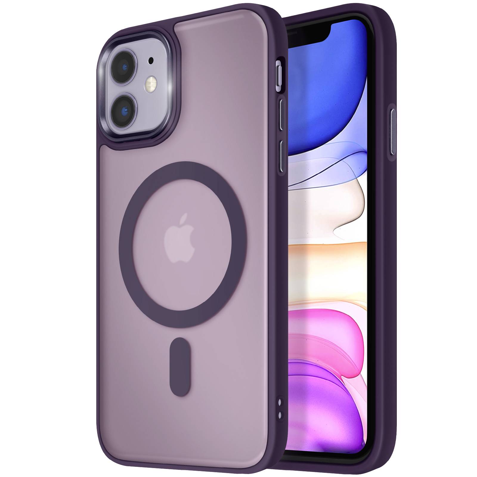 Coque MagSafe pour iPhone 11 Dos Mat Givré Contour-0