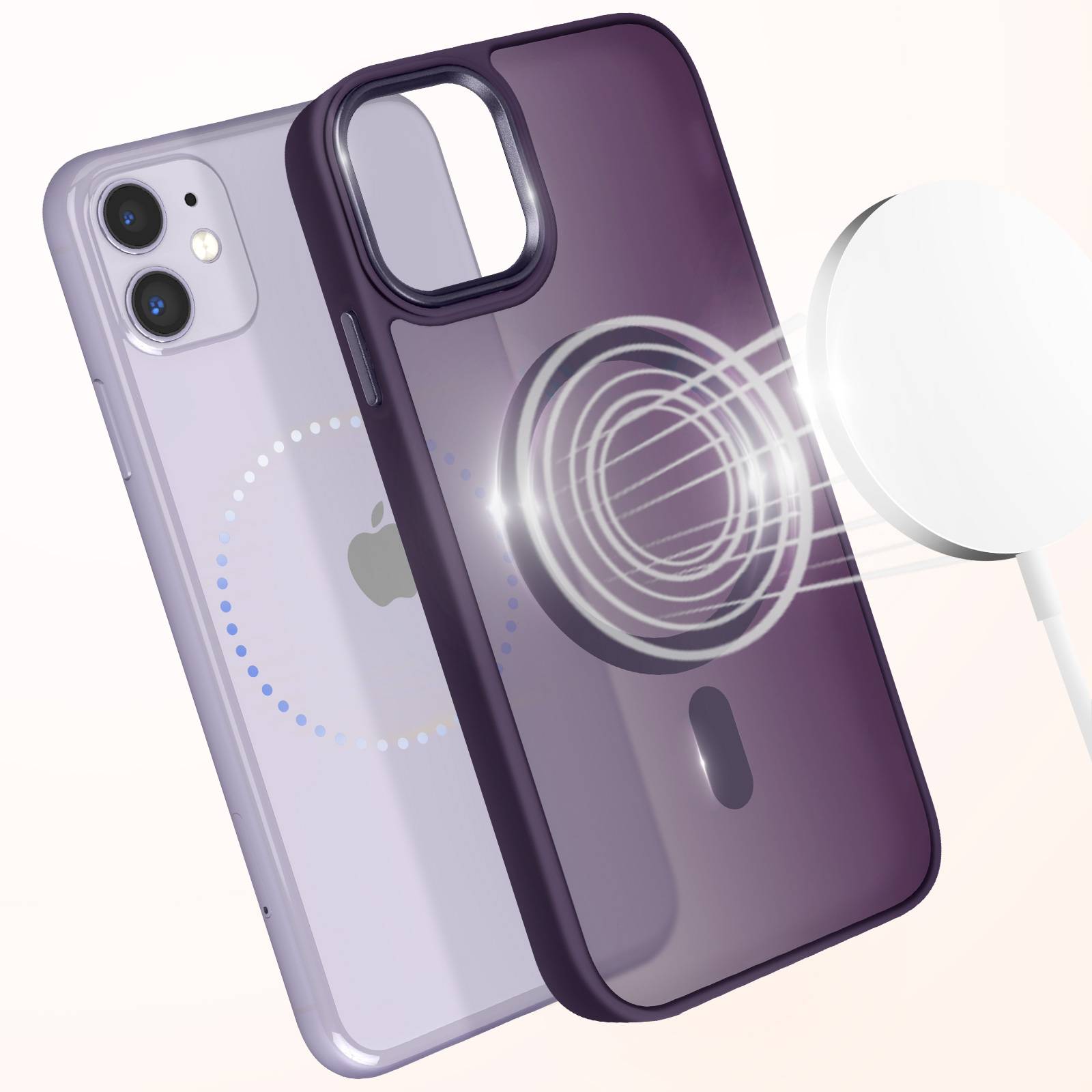 Coque MagSafe pour iPhone 11 Dos Mat Givré Contour-2
