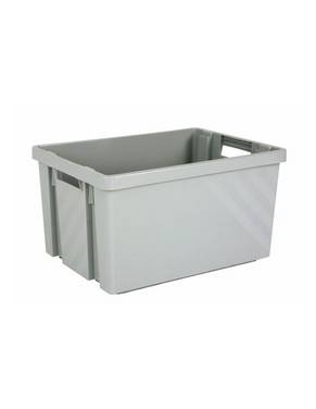 Bac Gerbable Emboitable 30l Gris Rangement Polyvalent Gerbable Et Emboitable - Novap