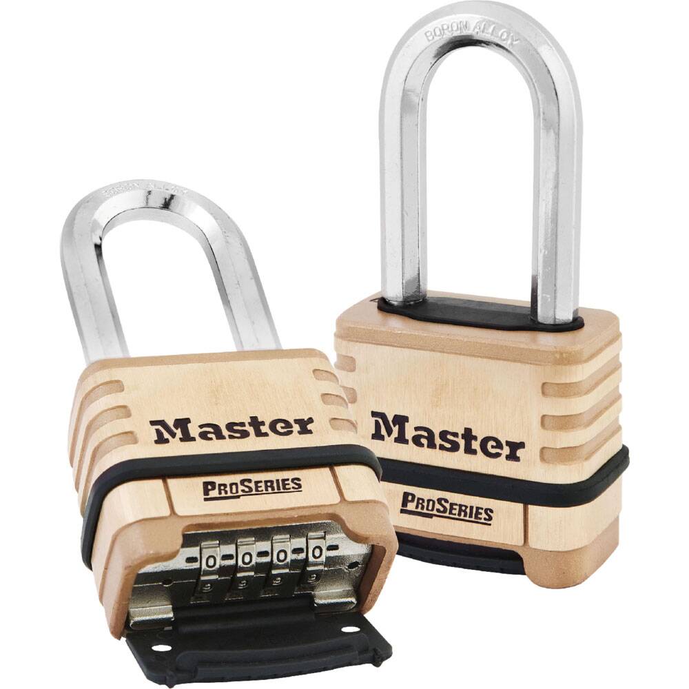 Cadenas Master Lock, cadenas ProSeries en laiton à combinaison programmable, cadenas haute sécurité-0