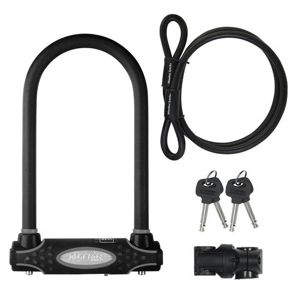 MASTER LOCK Antivol U avec Câble [A Clé] [Support de Vélo Universel] [Antivol Certifié] 8274EURDPRO