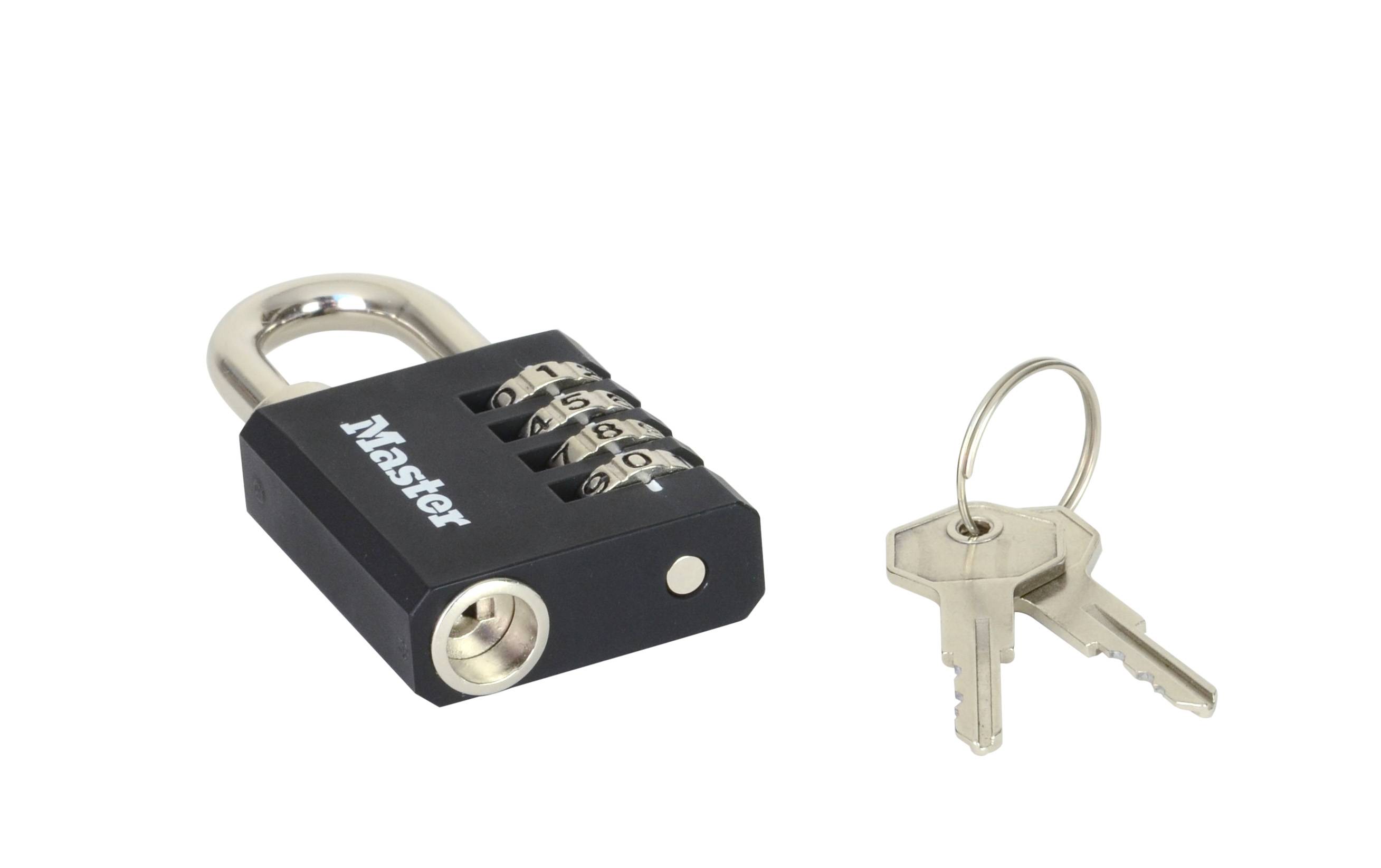 Master Lock 7641EURDBLK Cadenas à combinaison et clé de secours pour un usage intérieur, 78 x 40 x 16 mm-2