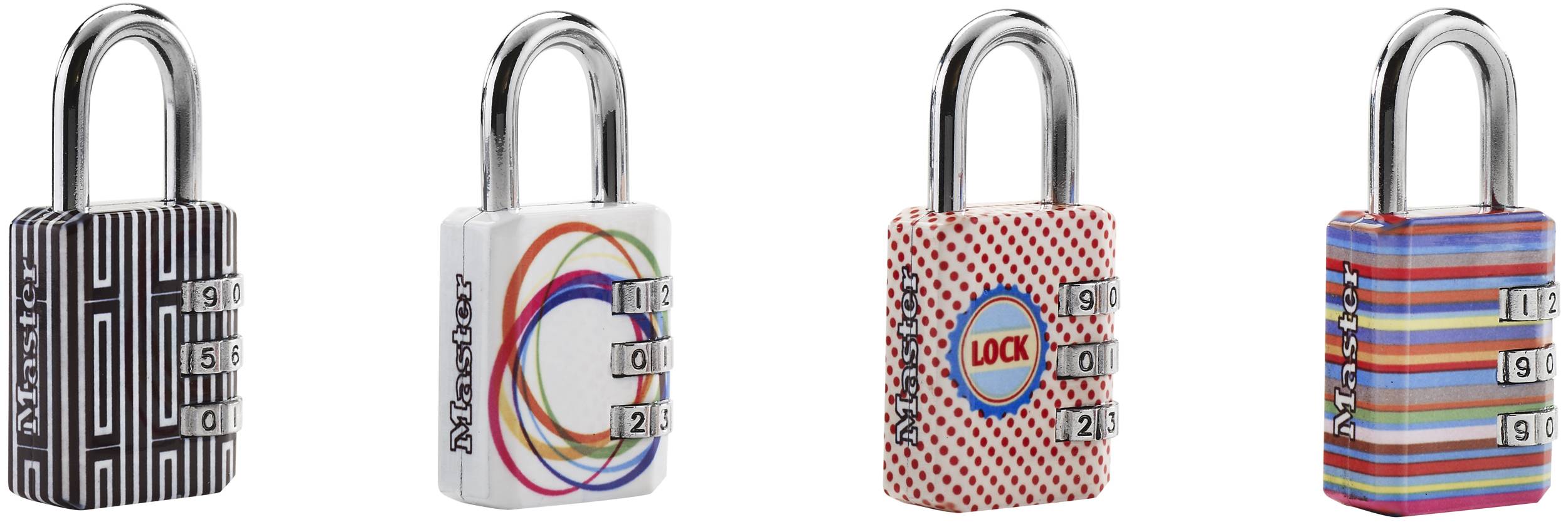 Master Lock 1509EURDAST Cadenas à Combinaison avec Motif Imprimé, Couleur Aléatoire, 6,2 x 3,2 x 1,4 cm-1