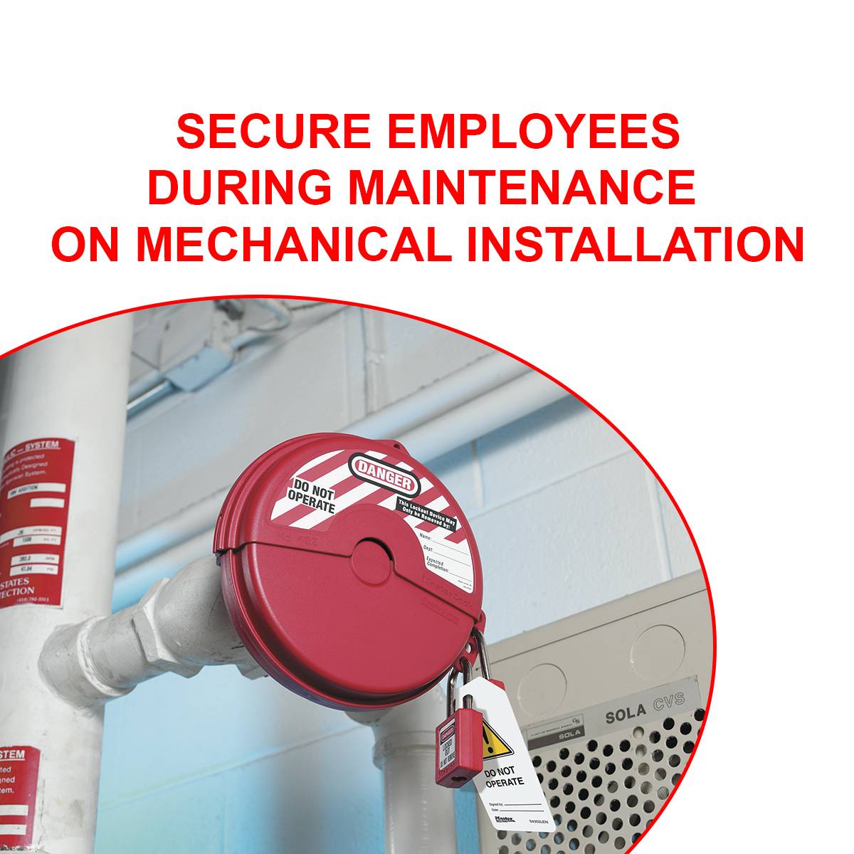 Master Lock 410RED Cadenas de Consignation en Thermoplastique pour Installations Mécaniques, Rouge, Anse 3,8 x 2 cm-0