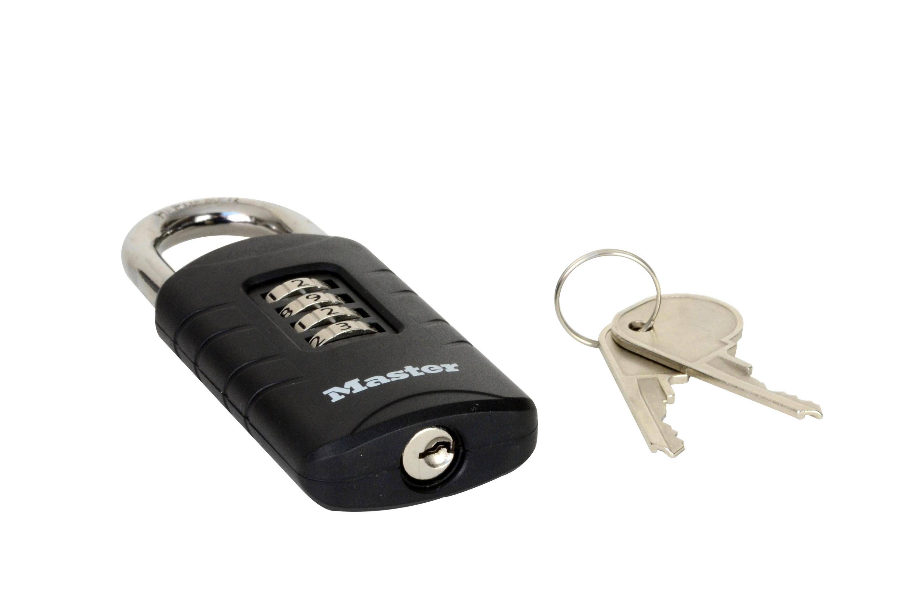Master Lock 656EURDBLK Cadenas à combinaison avec clé de secours pour un usage extérieur, 120 x 48 x 20 mm-2