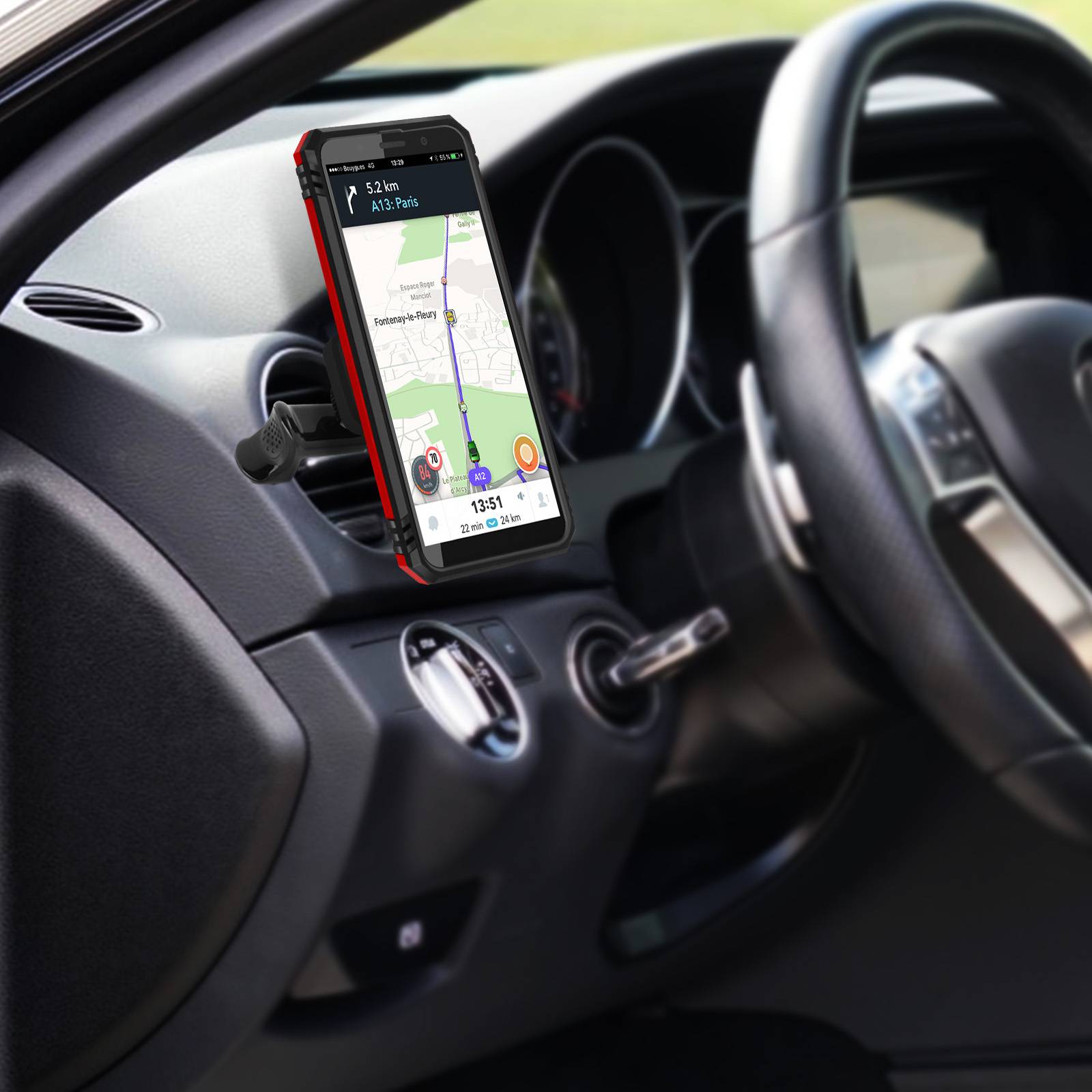 Support voiture Magnétique Smartphone Grille d'aération ronde-3