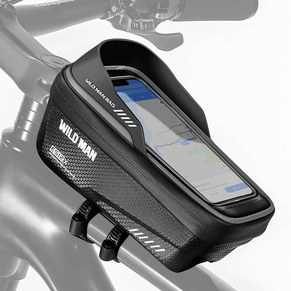 Sacoche Vélo Étanche 1L Tactile Double Fixation à Bague ES12X