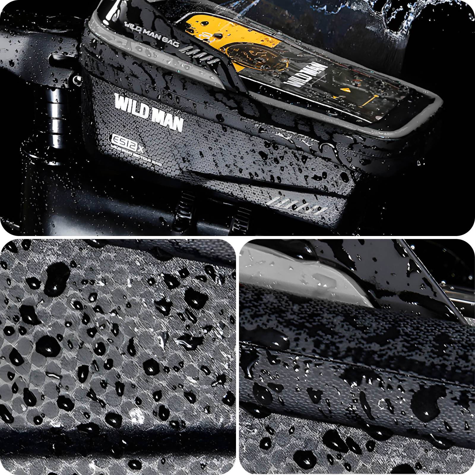 Sacoche Vélo Étanche 1L Tactile Double Fixation à Bague ES12X-3