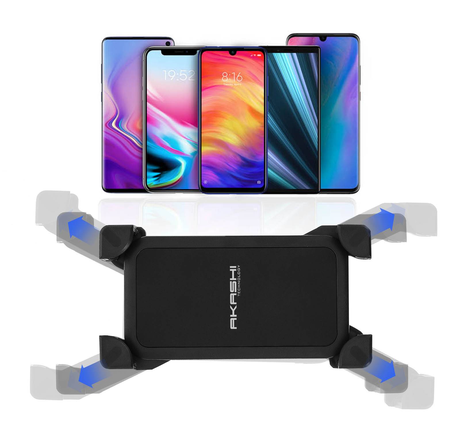 Support 2 Roue pour Smartphone Tablette 6,8" Fixation Guidon Rotatif 360°-4