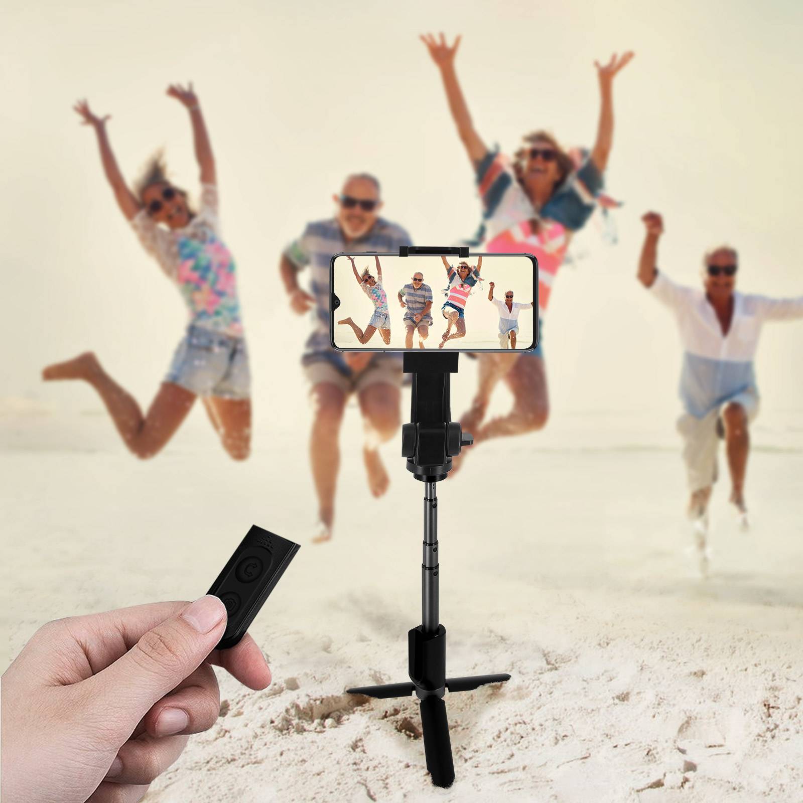 Stabilisateur Universel Trépied / Perche Télécommande Bluetooth-4