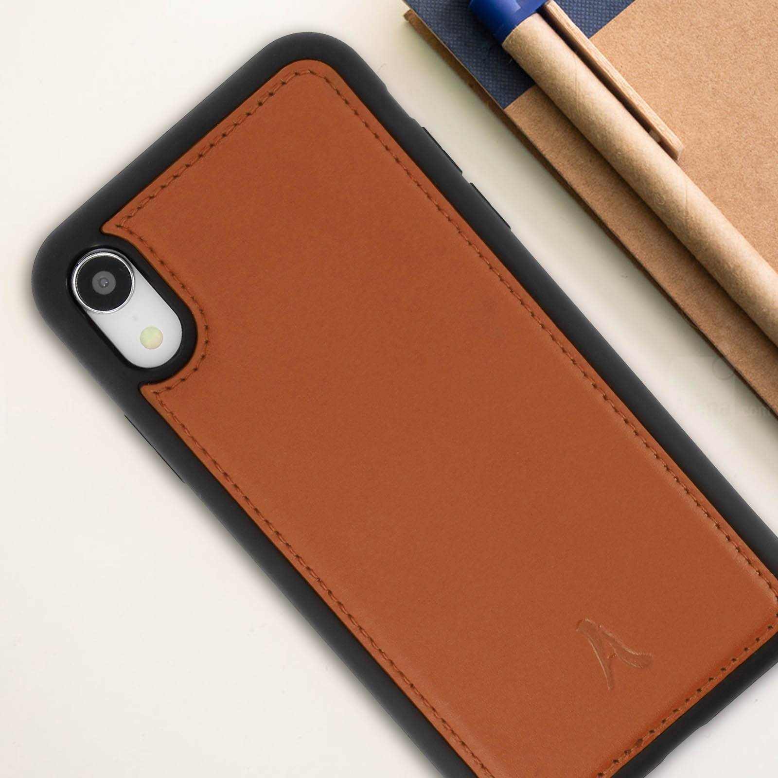 Coque pour iPhone XR Protection Rigide Cuir Véritable-2