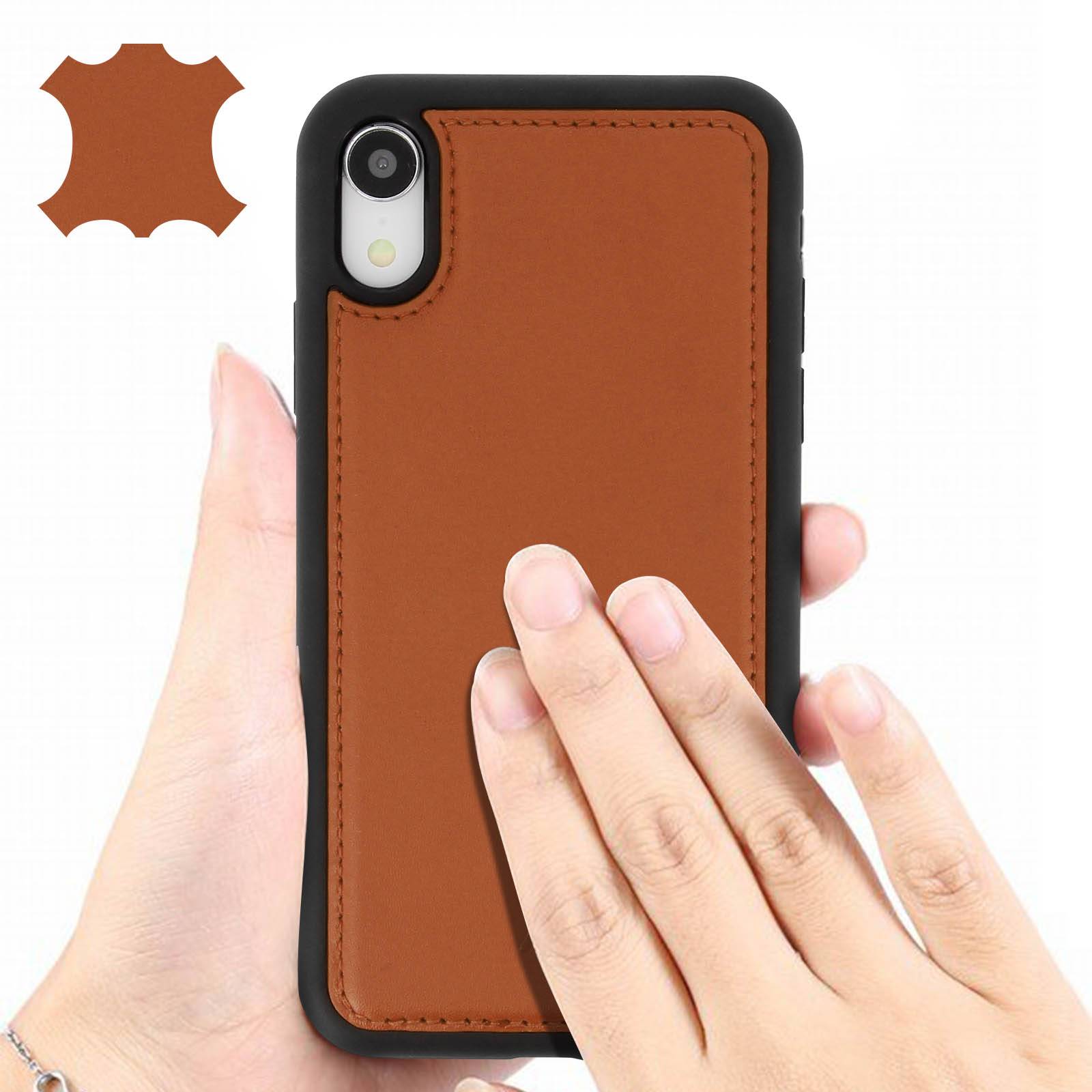 Coque pour iPhone XR Protection Rigide Cuir Véritable-3