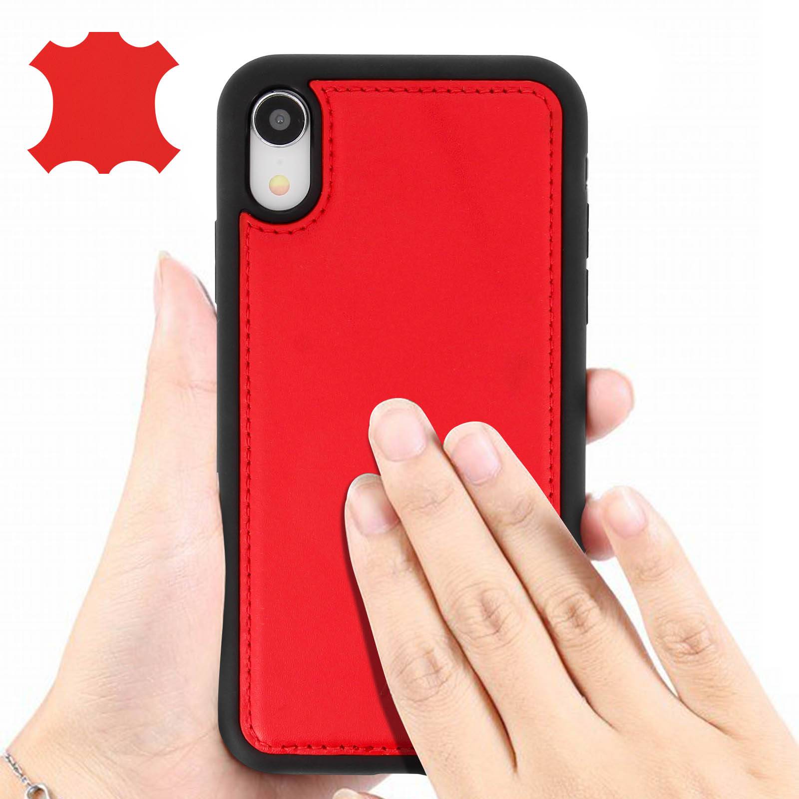 Coque pour iPhone XR Protection Rigide Cuir Véritable-3