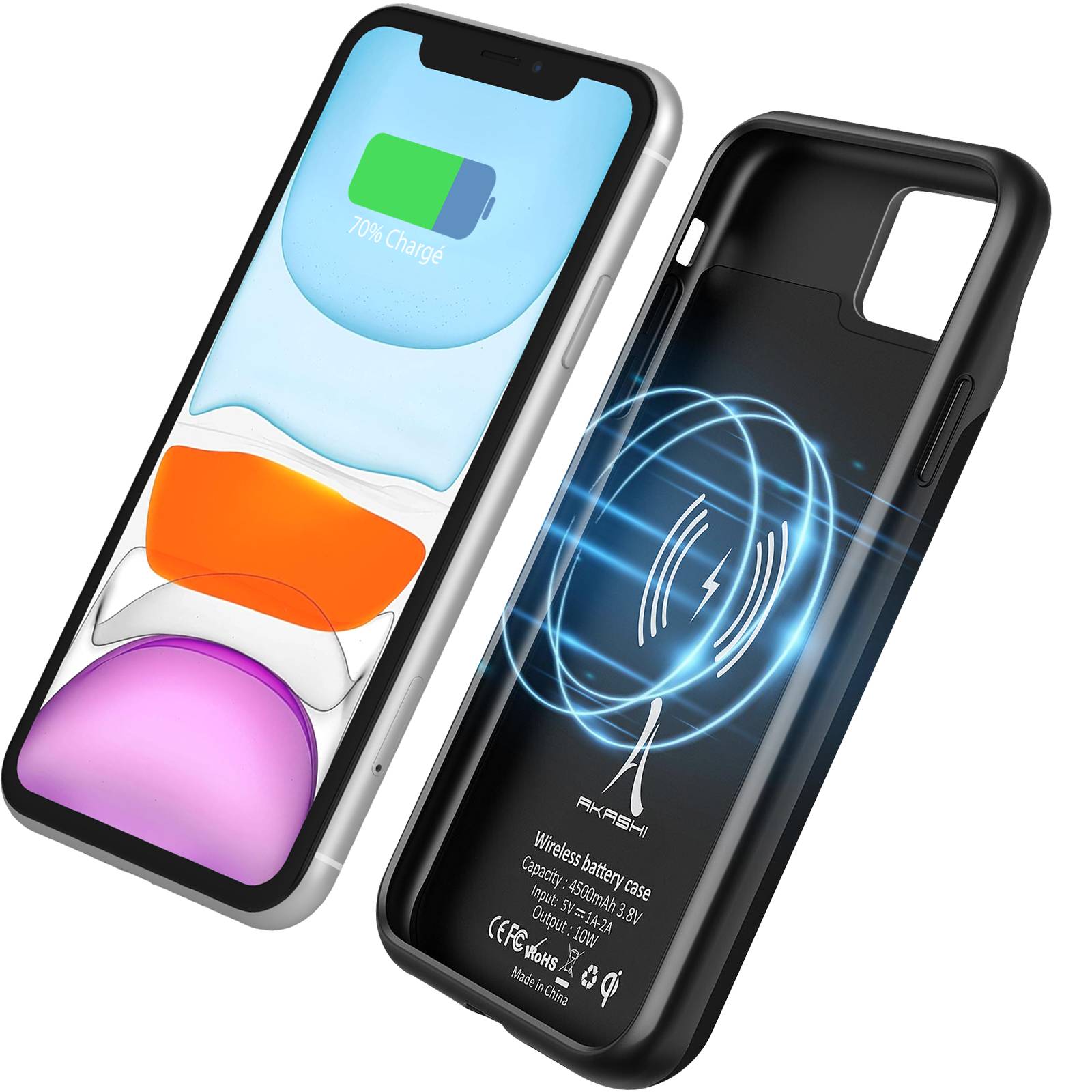 Coque pour iPhone 11 Protection Rigide 2 en 1 Batterie 4500mAh-0