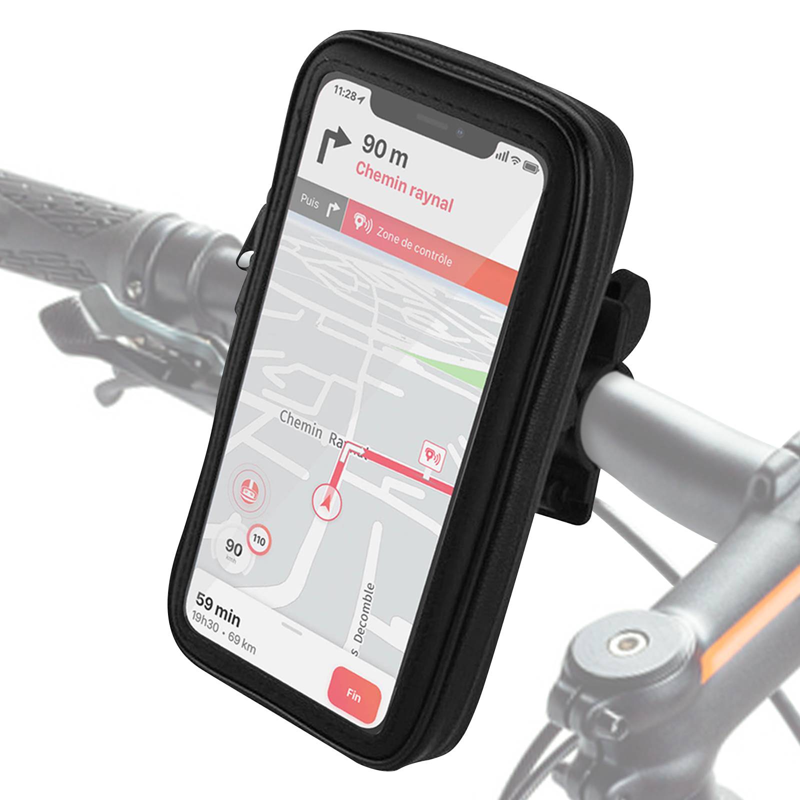 Support Vélo/Moto Smartphone 4'' à 6,4'' Waterproof Rotatif à 360°-0