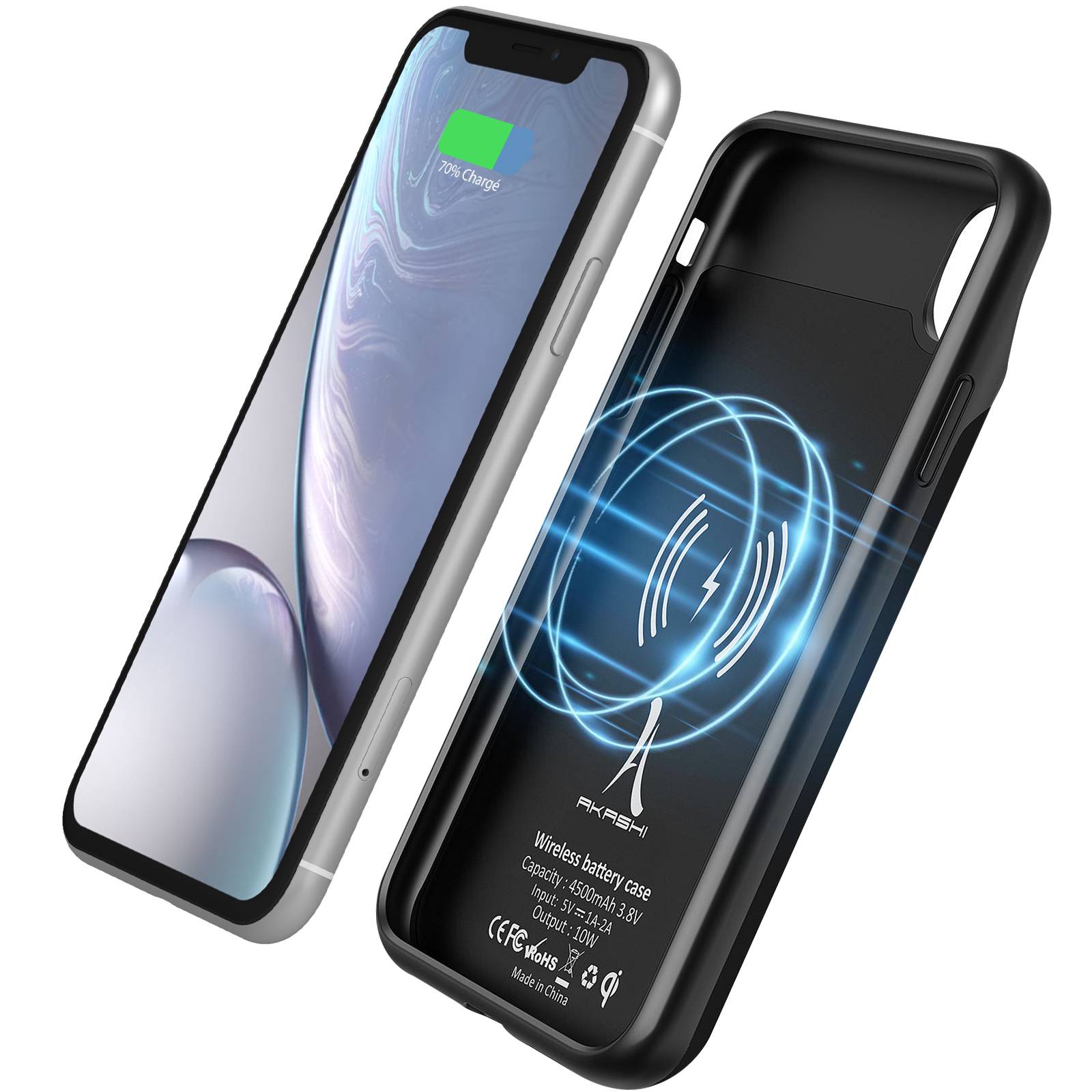 Coque pour iPhone XR Protection Rigide 2 en 1 Batterie 4500mAh-0