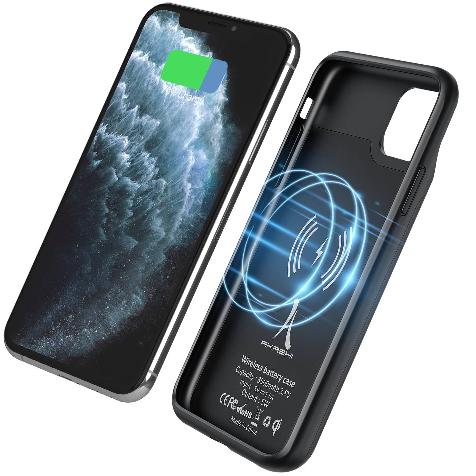 Coque pour iPhone 11 Pro Protection Rigide 2 en 1 Batterie 3500mAh-0