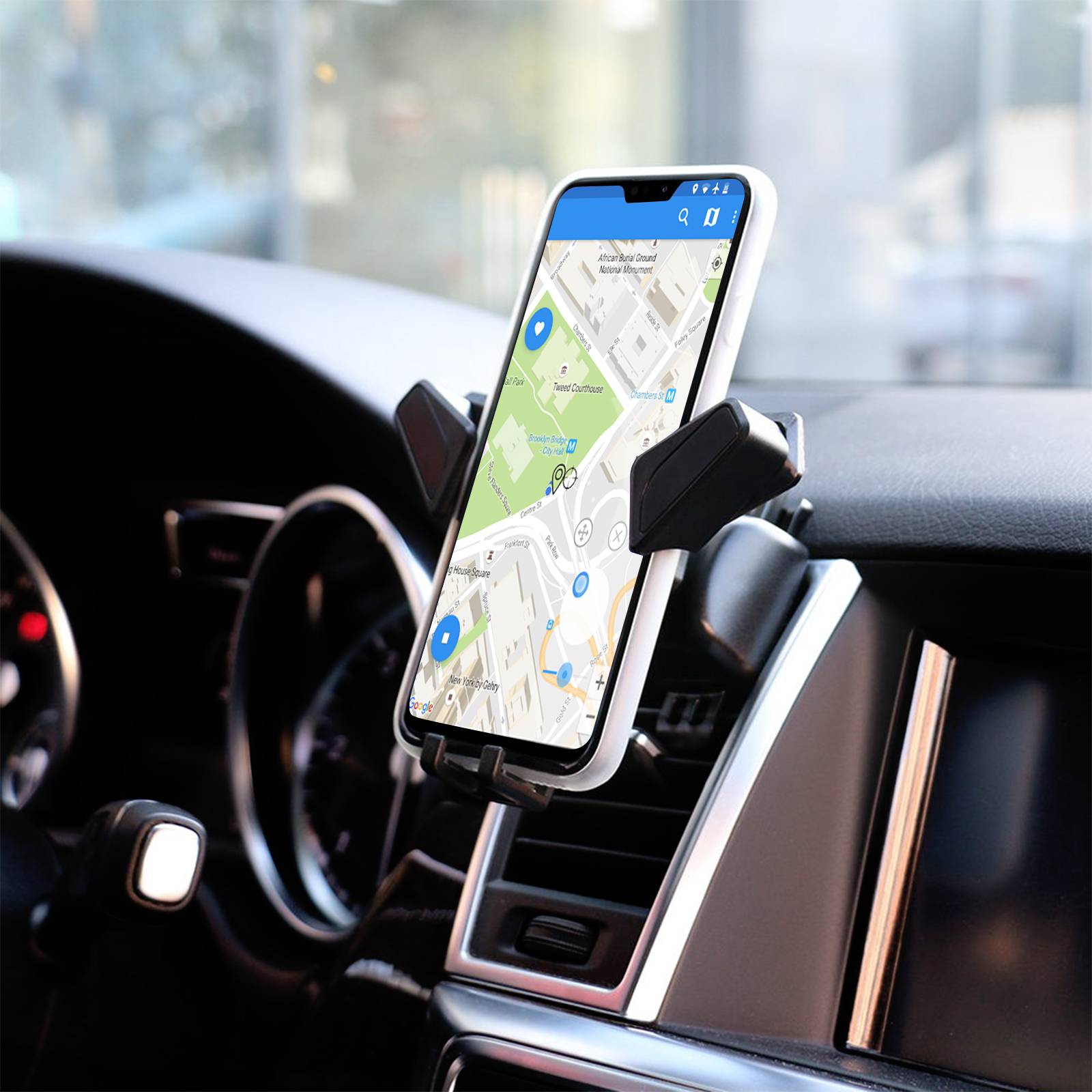 Support Smartphone 6,5'' Fixation Grille d'Aération Rotatif 360°-2