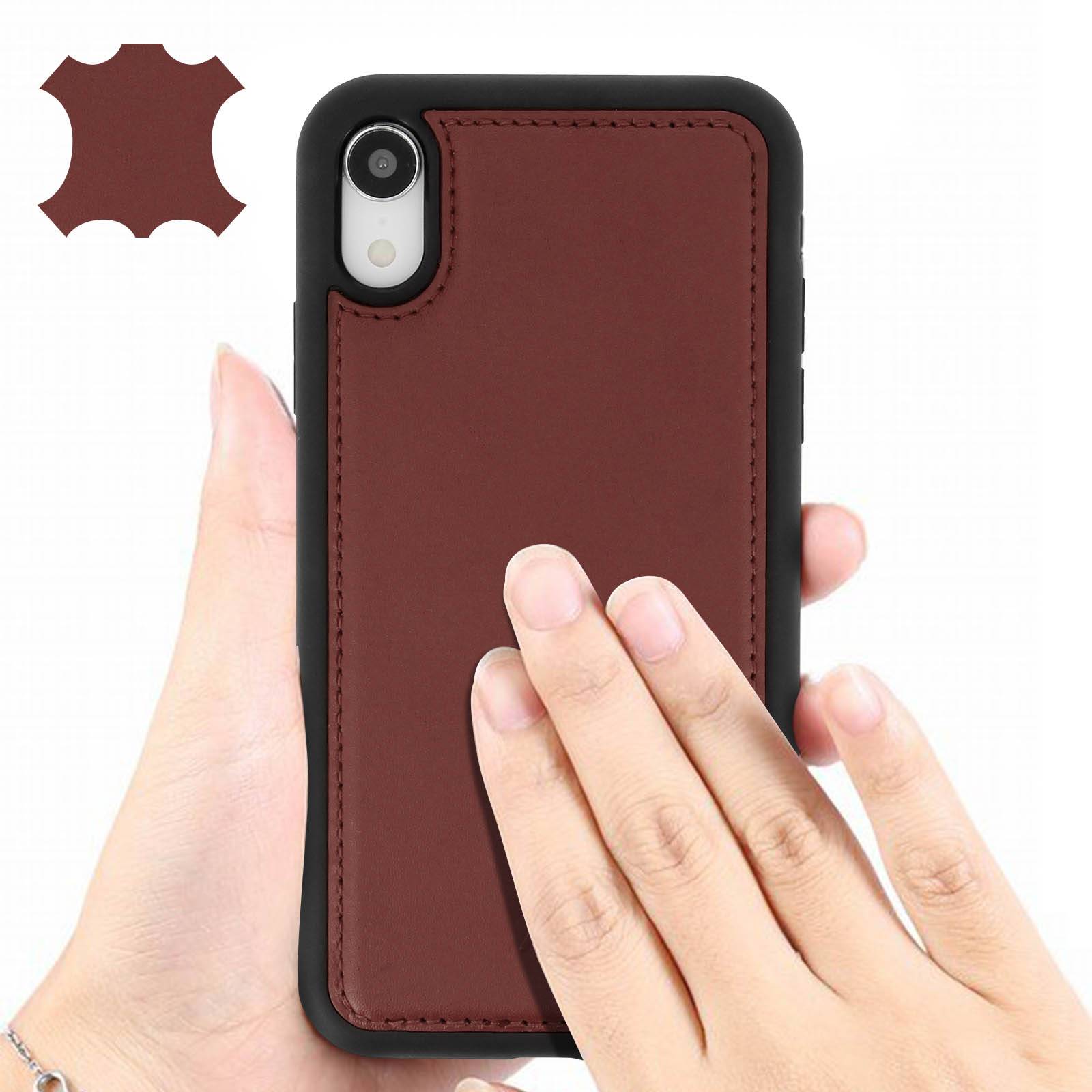 Coque pour iPhone XR Protection Rigide Cuir Véritable-3
