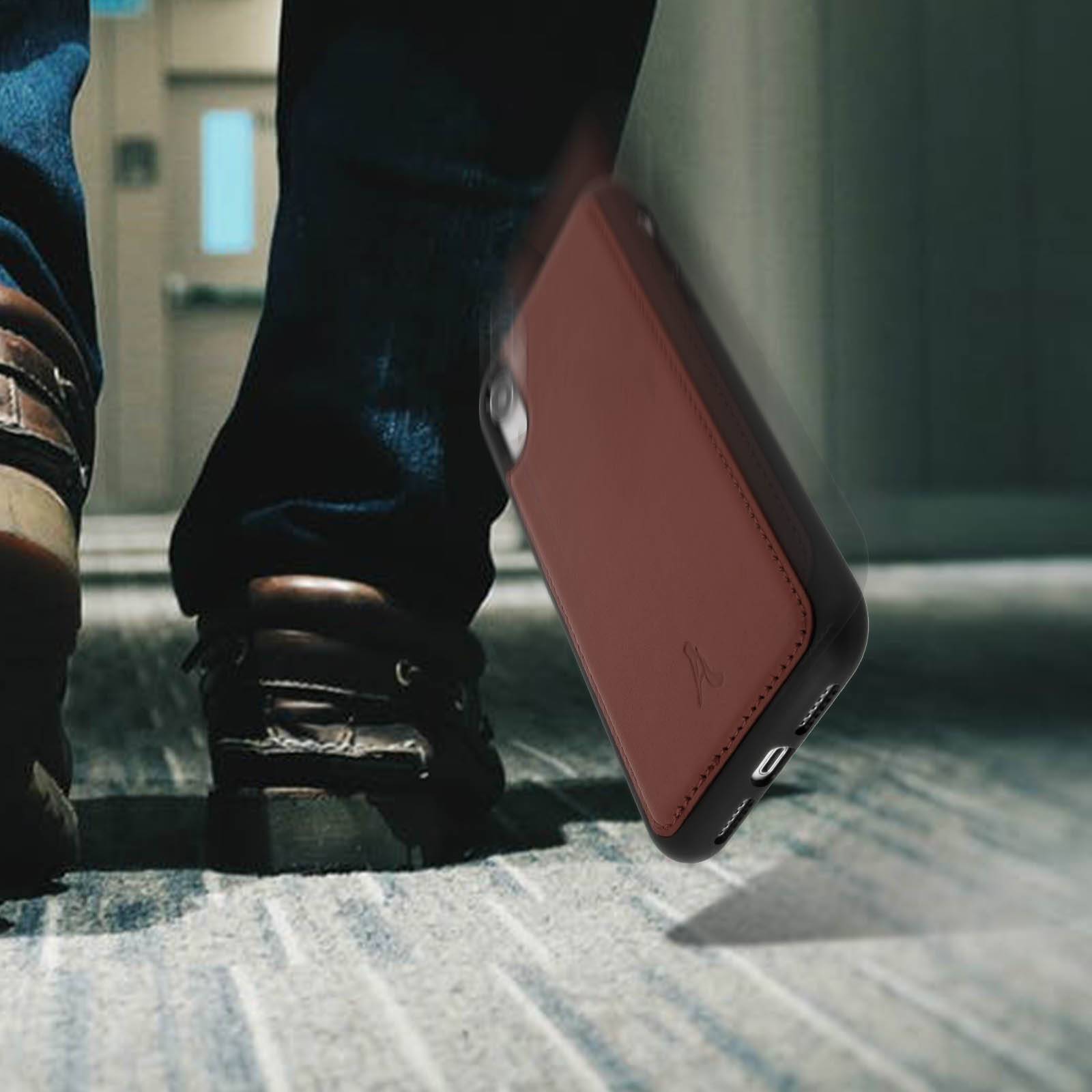 Coque pour iPhone XR Protection Rigide Cuir Véritable-4