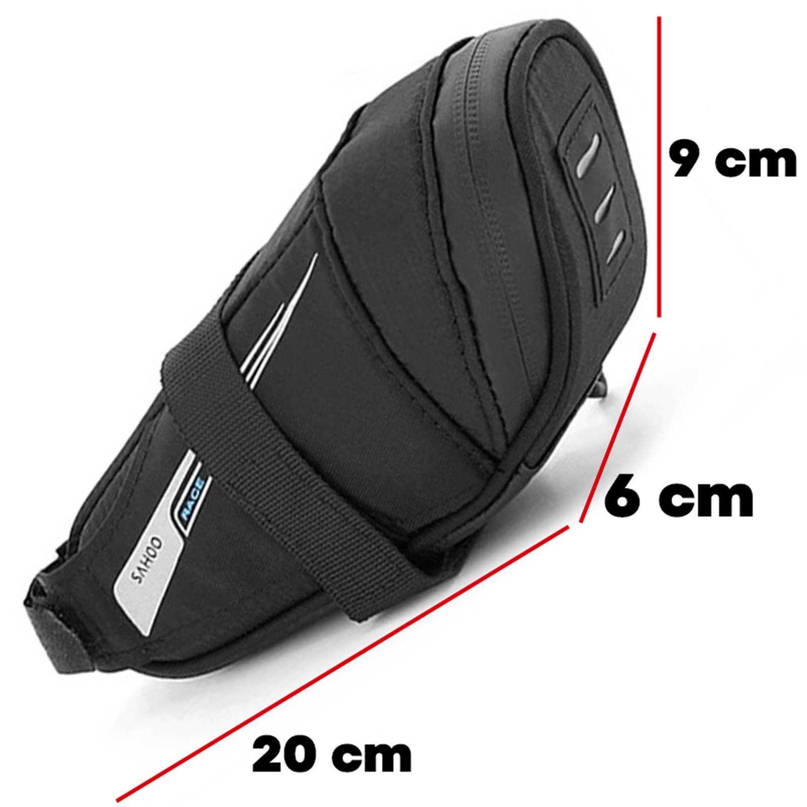 Sacoche Selle Vélo Étanche 0.6L Fixation Auto-agrippante 131432-2