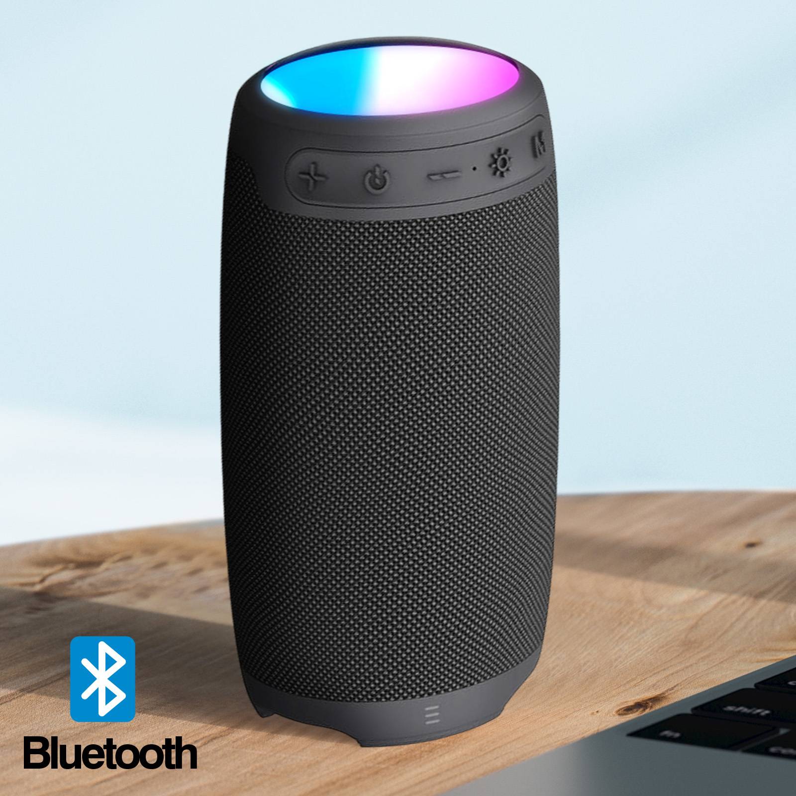 Enceinte Bluetooth 10W Portable Autonomie 10h et LED Multicolore-3