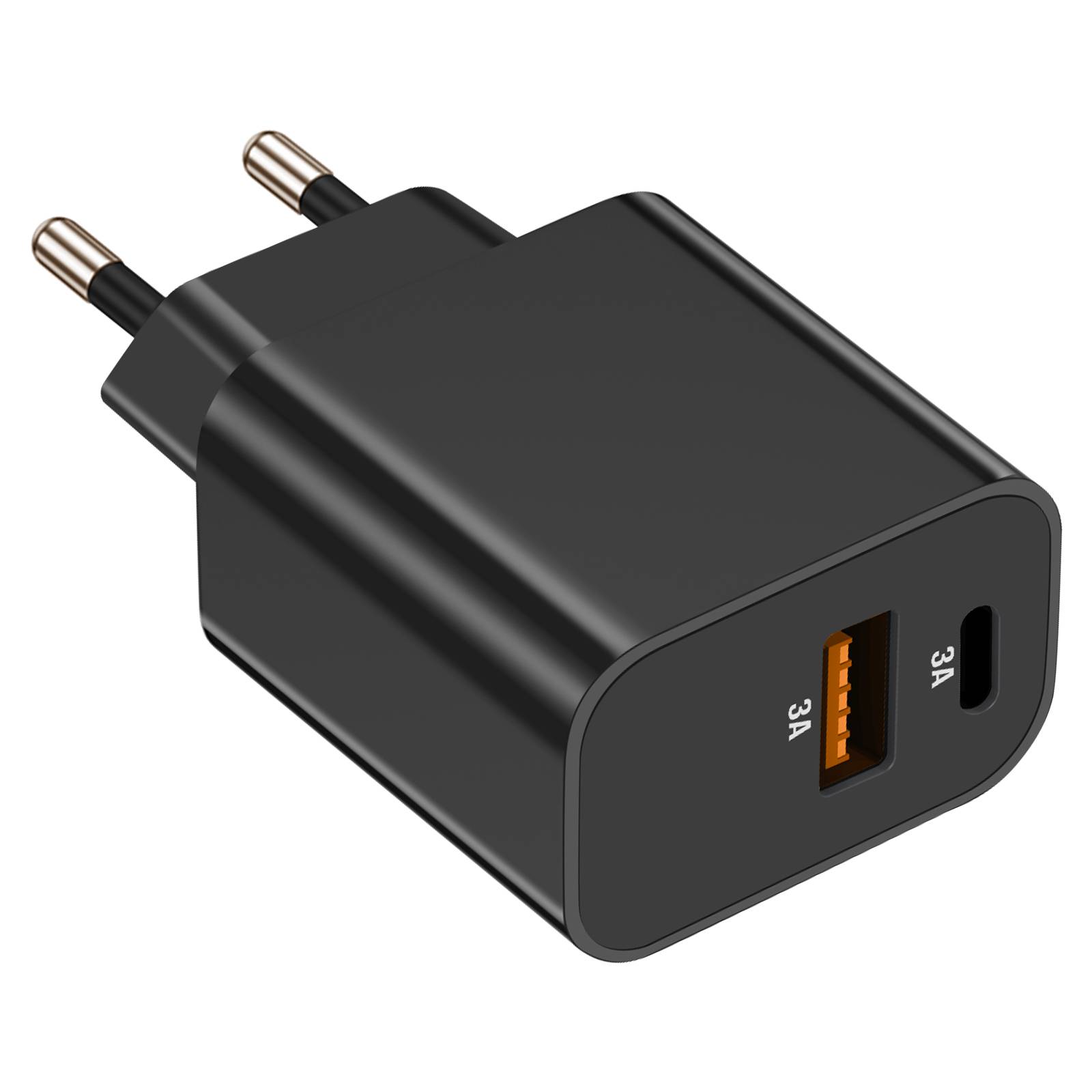 Chargeur Secteur USB-C + USB 15W Charge Rapide Compact-0