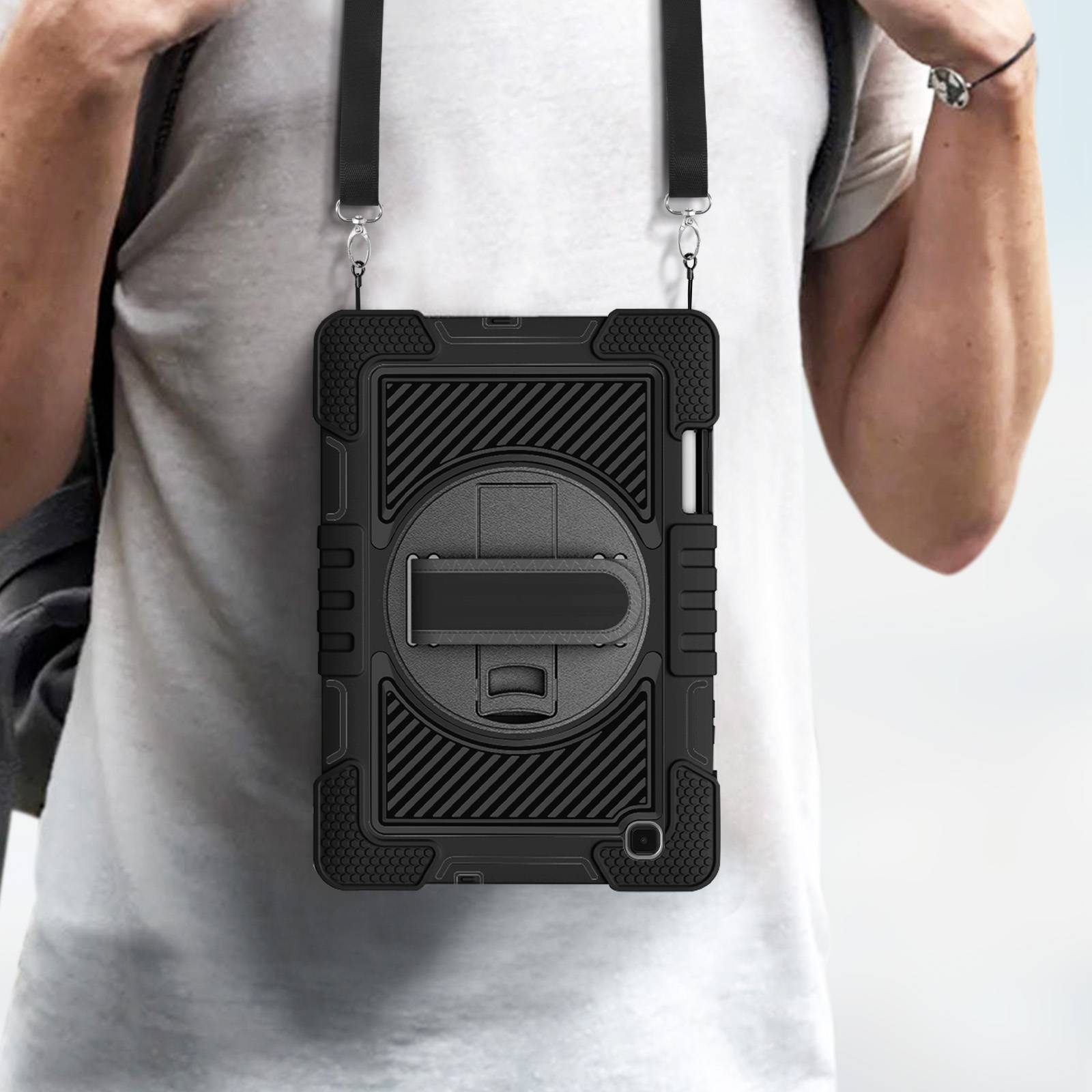 Coque pour Samsung Tab S6 Lite Antichoc Poignée + Béquille Bandoulière-3
