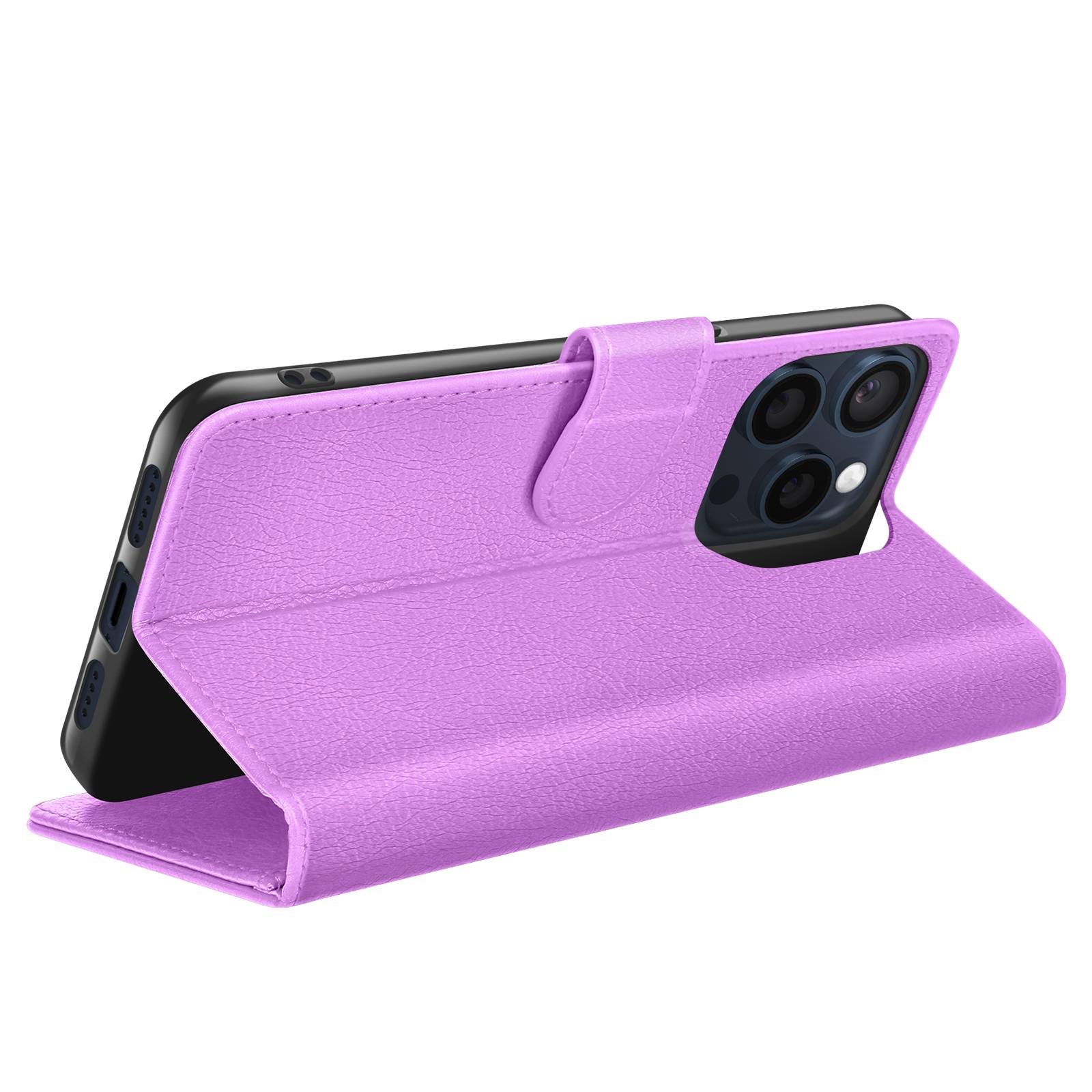 Étui Portefeuille pour iPhone 15 Pro Max avec Support et Languette Magnétique-1