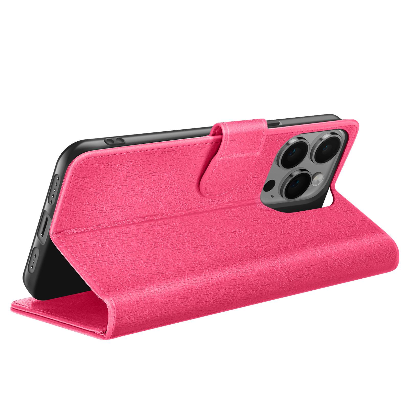 Étui Portefeuille pour iPhone 14 Pro Support et Languette Magnétique-1