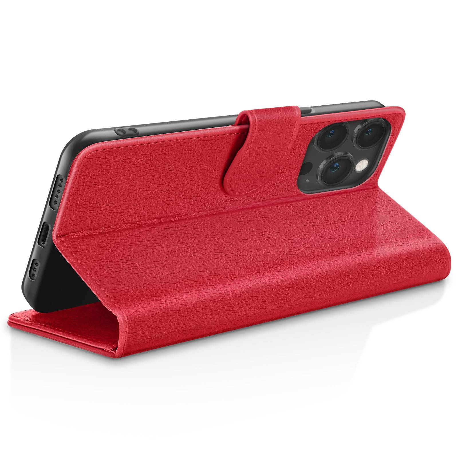 Étui Portefeuille pour iPhone 13 Pro Support et Languette Magnétique-2