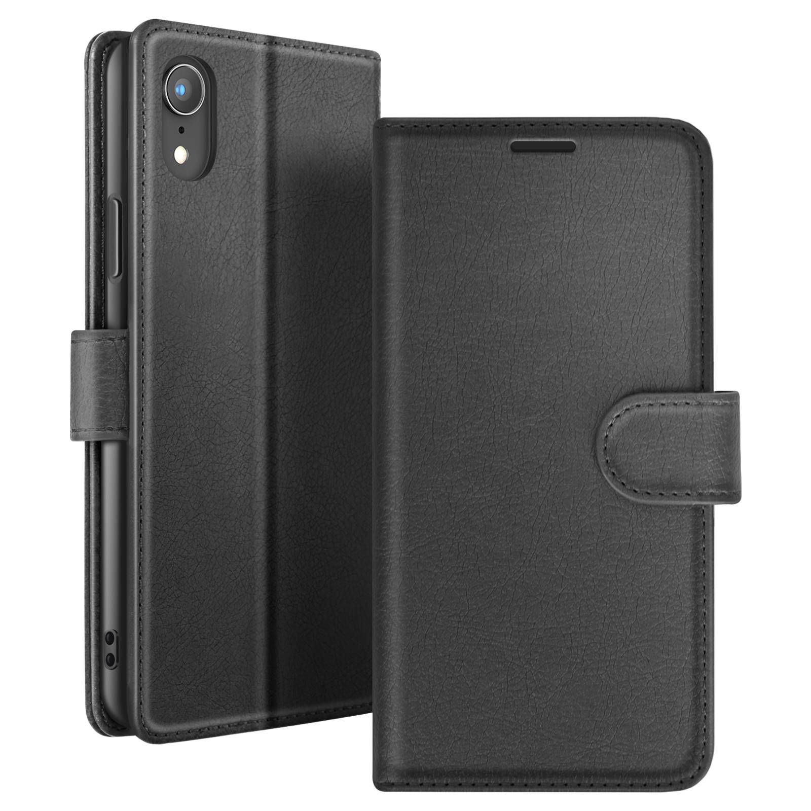 Étui Portefeuille pour iPhone XR avec Fonction Support et Languette Magnétique-0