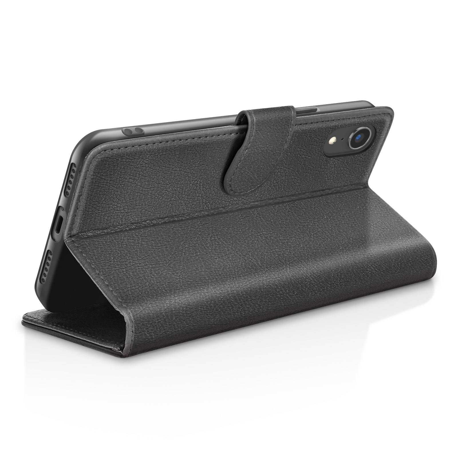 Étui Portefeuille pour iPhone XR avec Fonction Support et Languette Magnétique-2